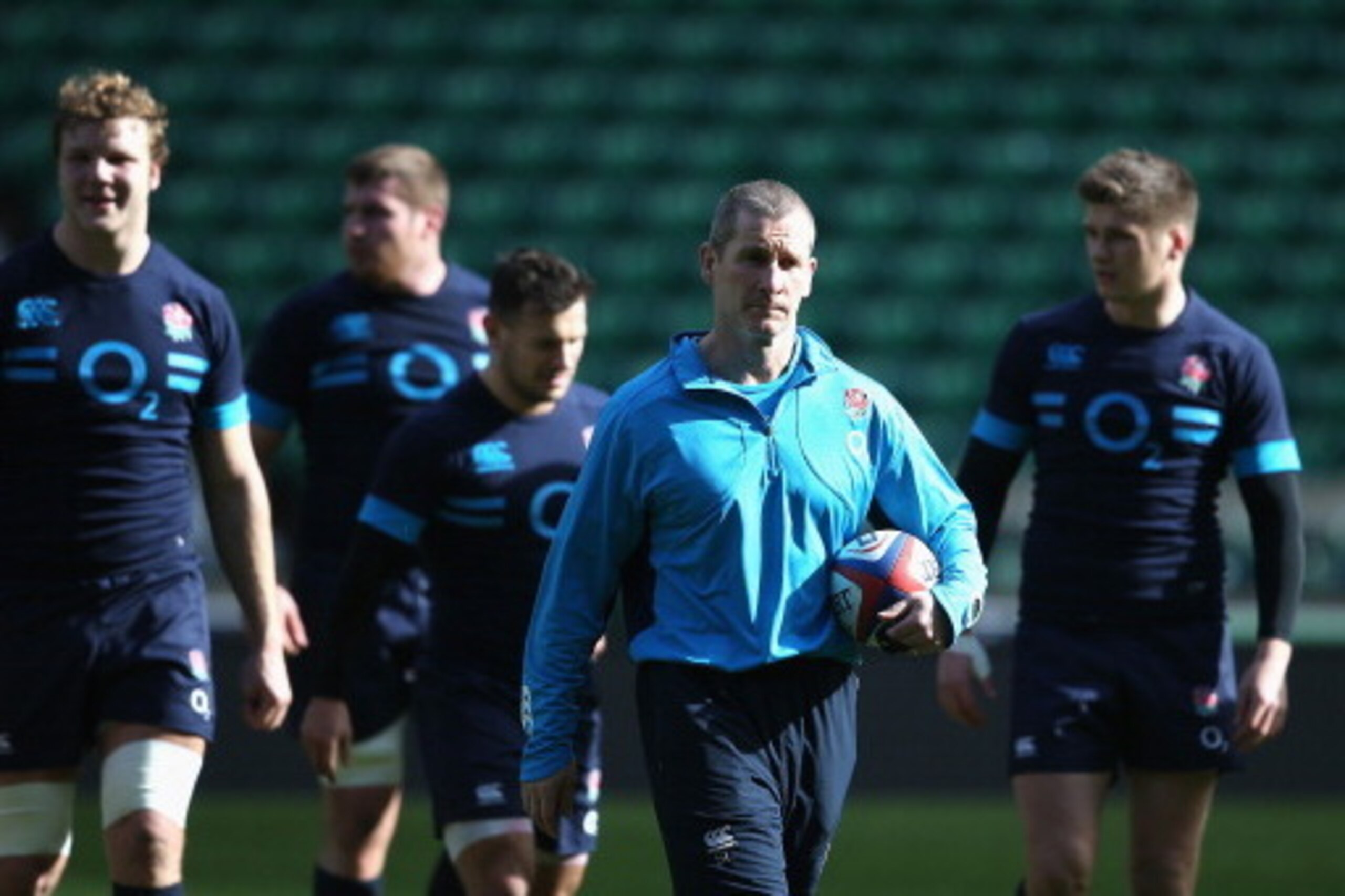 TWICKENHAM, ENGLAND - FEBRUARY 27:  Stuart Lancaster, the England head coach looks on  during the England training session held at Twickenham Stadium on February 27, 2014 in Twickenham, England.  (Photo by David Rogers/Getty Images)