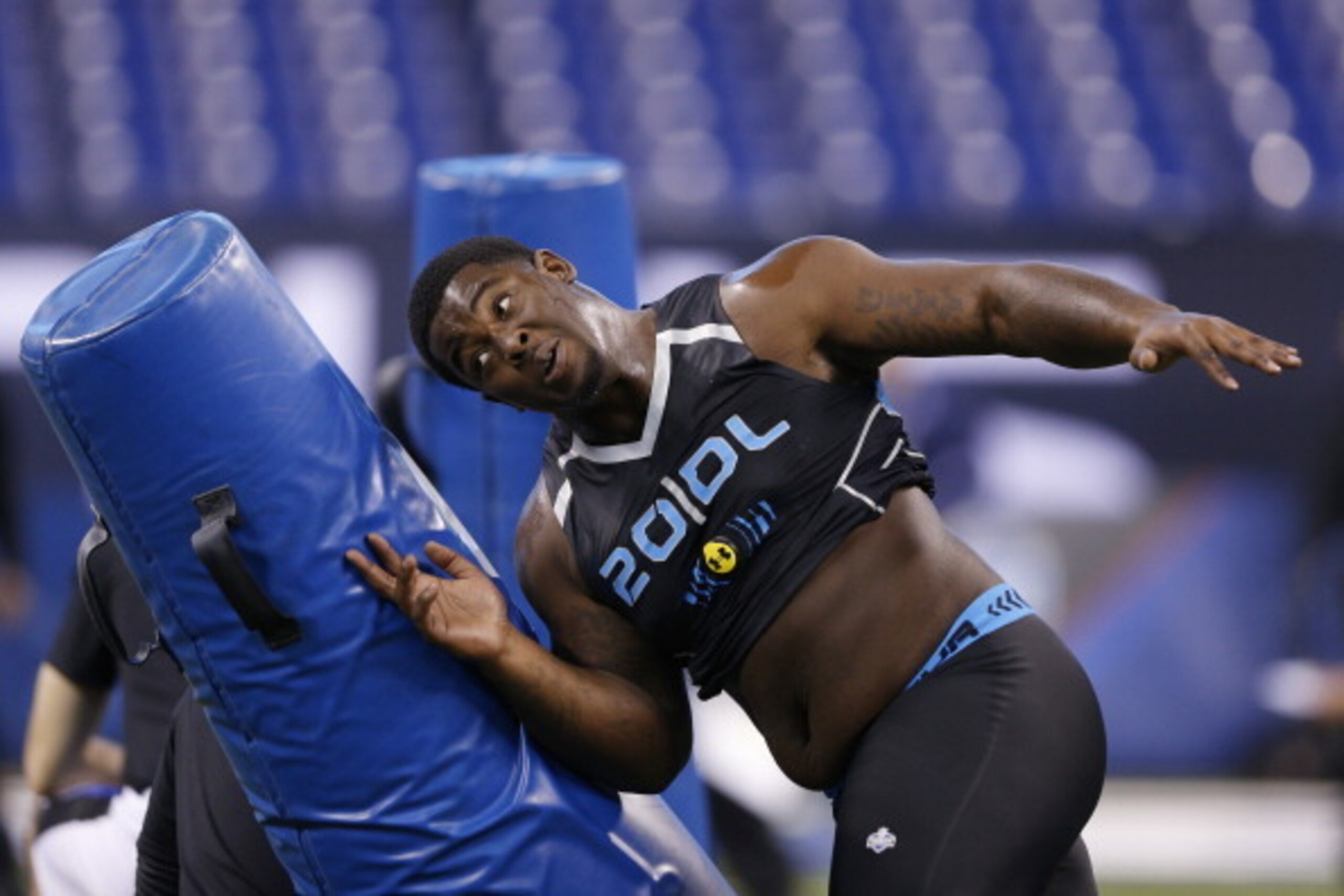 INDIANAPOLIS, IN - FEBRUARY 24: Former Florida State defensive lineman Timmy Jernigan takes part in position drills during the 2014 NFL Combine at Lucas Oil Stadium on February 24, 2014 in Indianapolis, Indiana. (Photo by Joe Robbins/Getty Images) INDIANAPOLIS, IN - FEBRUARY 24: Former Florida State defensive lineman Timmy Jernigan takes part in position drills during the 2014 NFL Combine at Lucas Oil Stadium on February 24, 2014 in Indianapolis, Indiana. (Photo by Joe Robbins/Getty Images)