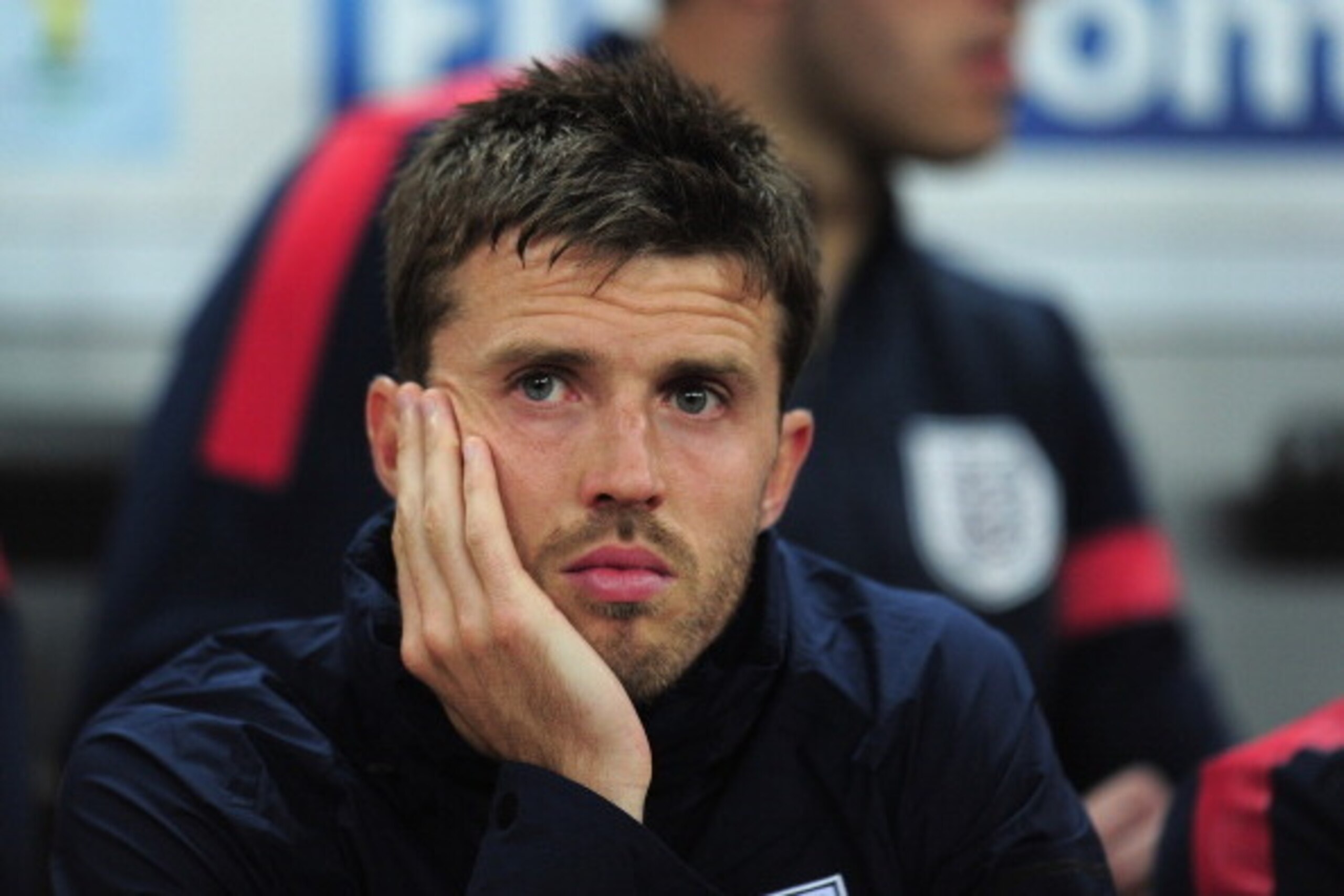 LONDON, ENGLAND - SEPTEMBER 06: Michael Carrick of England looks on from the bench  during the FIFA 2014 World Cup Qualifying Group H match between England and Moldova at Wembley Stadium on September 6, 2013 in London, England.  (Photo by Shaun Botterill/