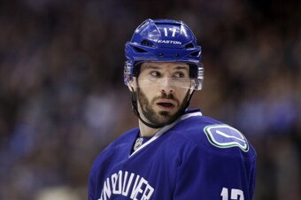 VANCOUVER, BC - FEBRUARY 28:  Ryan Kesler #17 of the Vancouver Canucks is pictured while playing against the Minnesota Wild during the second period of their NHL game at Rogers Arena on February 28, 2014 in Vancouver, British Columbia, Canada. (Photo by B