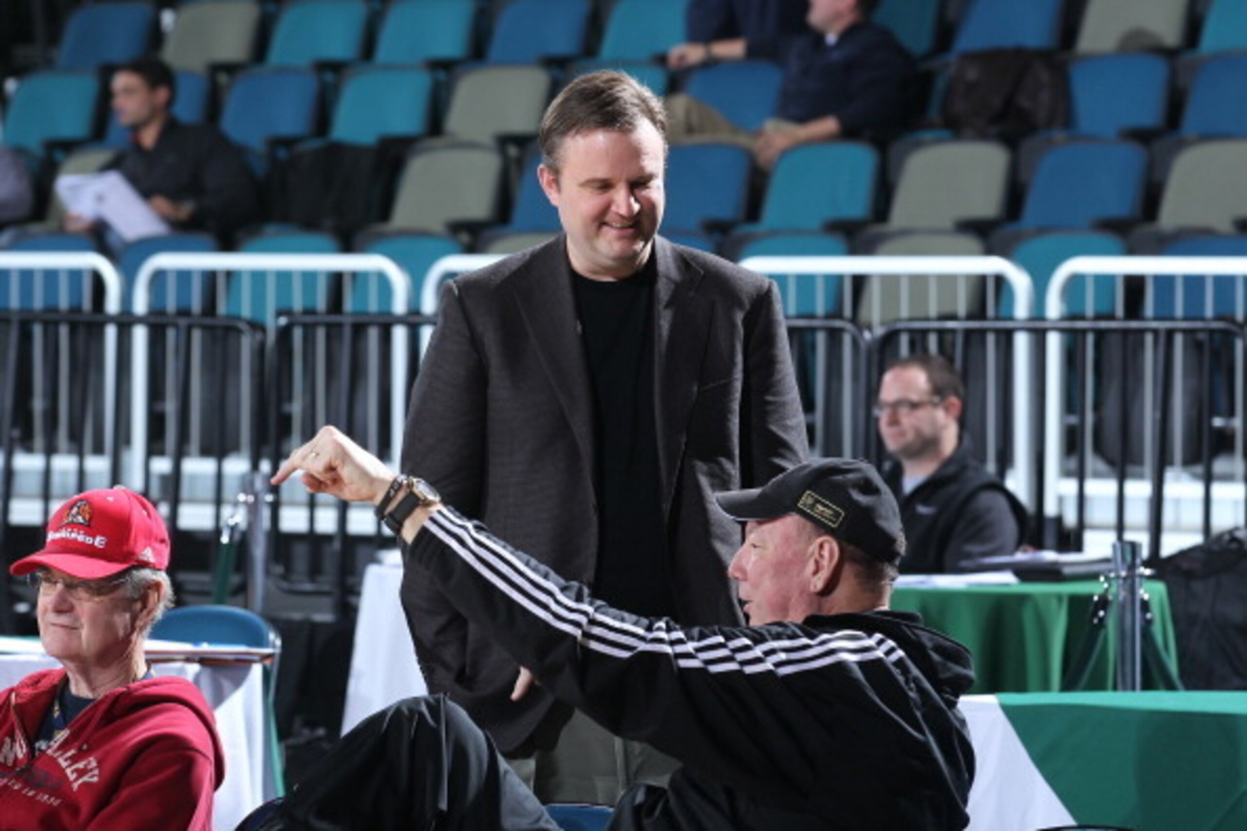 RENO - JANUARY 7: Daryl Morey general manager of the Houston Rockets stands court side during the Idaho Stampede against the Texas Legends game during the 2013 NBA D-League Showcase on January 7, 2013 at the Reno Events Center in Reno, Nevada. NOTE TO USE RENO - JANUARY 7: Daryl Morey general manager of the Houston Rockets stands court side during the Idaho Stampede against the Texas Legends game during the 2013 NBA D-League Showcase on January 7, 2013 at the Reno Events Center in Reno, Nevada. NOTE TO USE