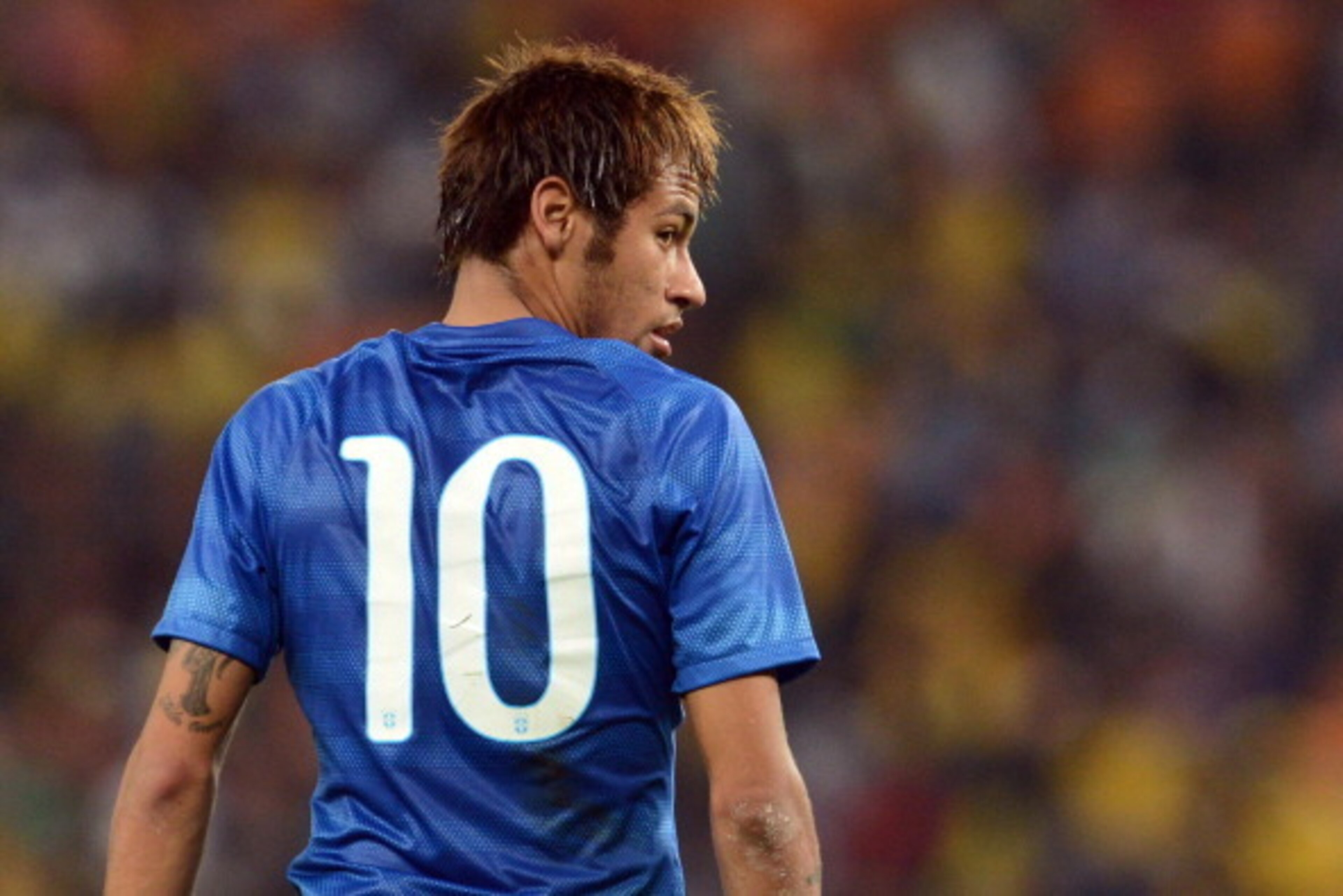 JOHANNESBURG, SOUTH AFRICA - MARCH 05: Neymar of Brazil during the International Friendly match between South Africa and Brazil at FNB Stadium on March 05, 2014 in Johannesburg, South Africa. (Photo by Lefty Shivambu/Gallo Images/Getty Images)