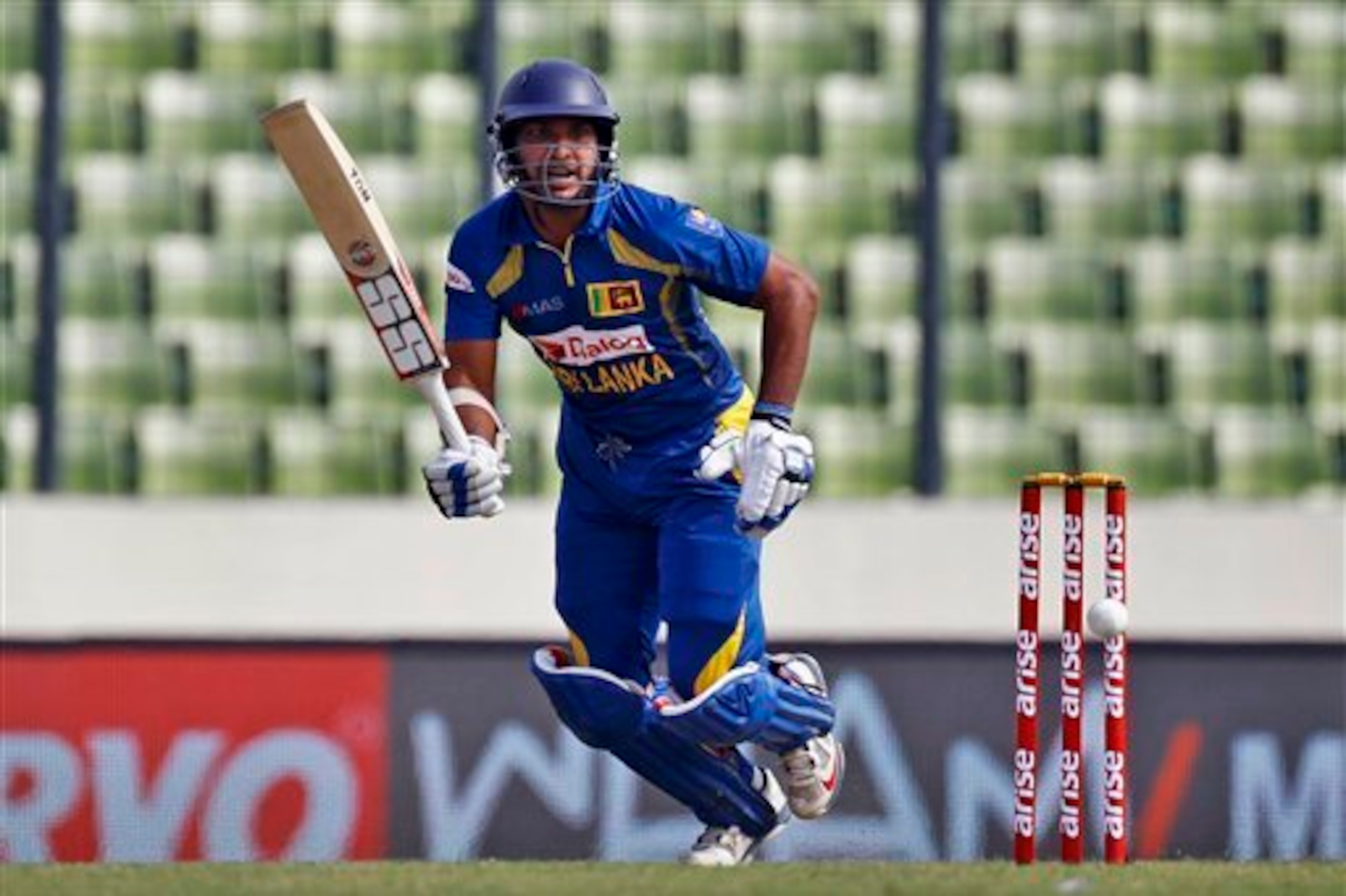 Kumar Sangakkara in action.