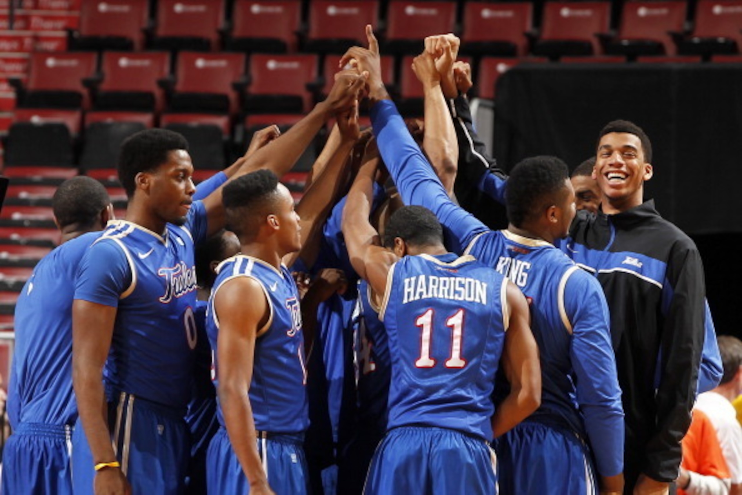 SUNRISE, FL - DECEMBER 29: The Tulsa Golden Hurricane players get together prior to the start of the game against the Florida State Seminoles at the MetroPCS Orange Bowl Basketball Classic on December 29, 2012 at the BB&T Center in Sunrise, Florida. The S SUNRISE, FL - DECEMBER 29: The Tulsa Golden Hurricane players get together prior to the start of the game against the Florida State Seminoles at the MetroPCS Orange Bowl Basketball Classic on December 29, 2012 at the BB&T Center in Sunrise, Florida. The S