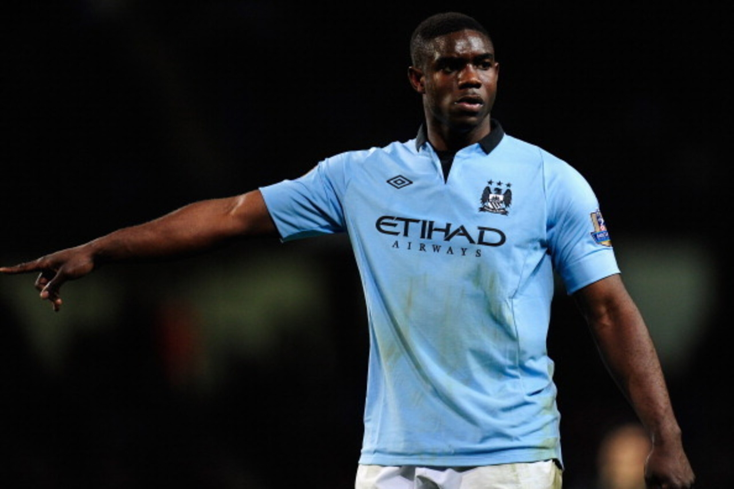 MANCHESTER, ENGLAND - APRIL 17:  Micah Richards of Manchester City gestures during the Barclays Premier League match between Manchester City and Wigan Athletic at the Etihad Stadium on April 17, 2013 in Manchester, England.  (Photo by Stu Forster/Getty Im