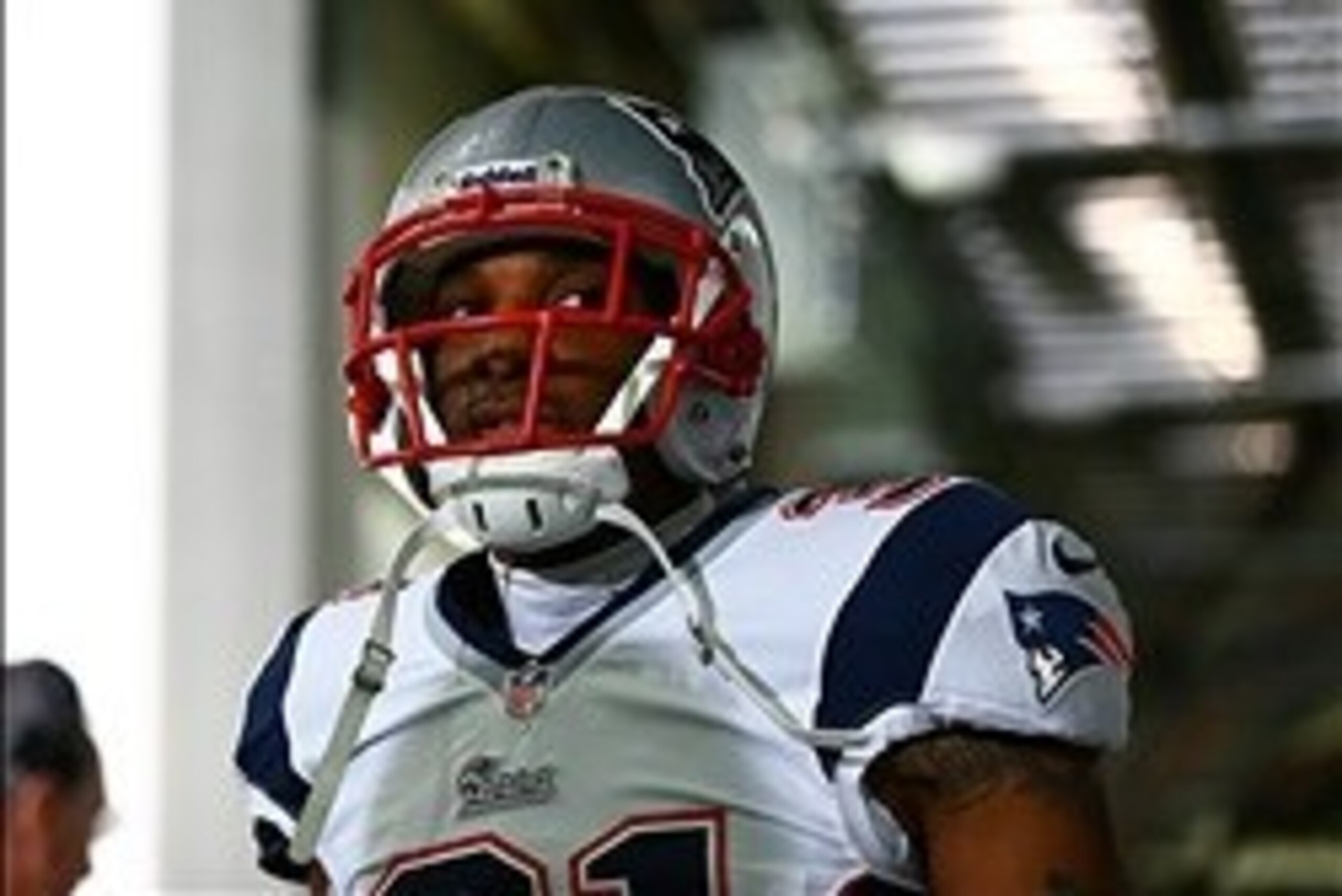 January 19, 2014; Denver, CO, USA; New England Patriots cornerback Aqib Talib against the Denver Broncos in the 2013 AFC Championship football game at Sports Authority Field at Mile High. Mandatory Credit: Mark J. Rebilas-USA TODAY Sports