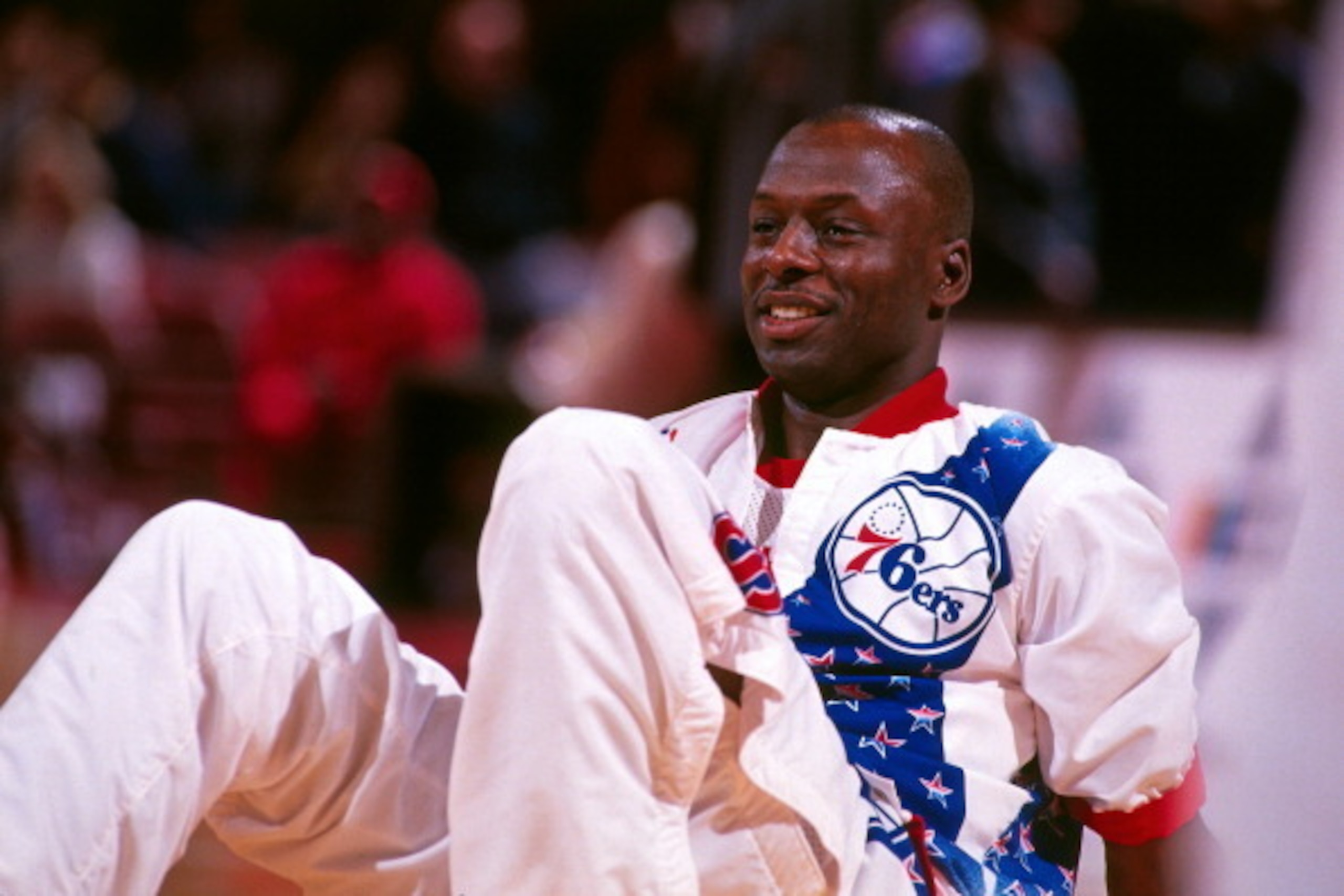 PHILADELPHIA - 1991: Mitchell Wiggins #23 of the Philadelphia 76ers smiles circa 1991 at the Spectrum in Philadelphia, Pennsylvania. NOTE TO USER: User expressly acknowledges and agrees that, by downloading and or using this photograph, User is consenting PHILADELPHIA - 1991: Mitchell Wiggins #23 of the Philadelphia 76ers smiles circa 1991 at the Spectrum in Philadelphia, Pennsylvania. NOTE TO USER: User expressly acknowledges and agrees that, by downloading and or using this photograph, User is consenting
