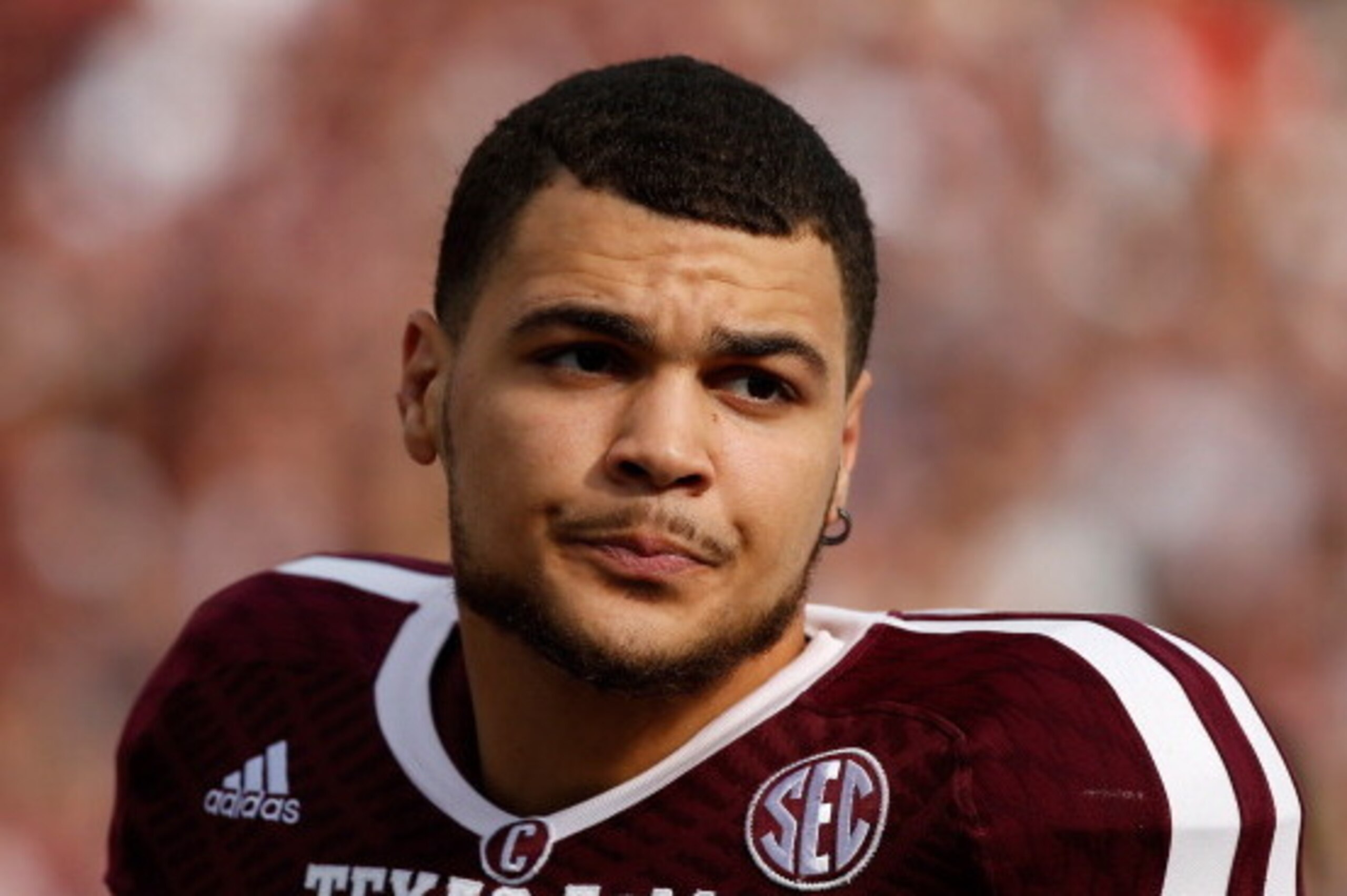 COLLEGE STATION, TX - NOVEMBER 09:  Mike Evans #13 of the Texas A&M Aggies waits on the field before the game against the Mississippi State Bulldogs at Kyle Field on November 9, 2013 in College Station, Texas.  (Photo by Scott Halleran/Getty Images)