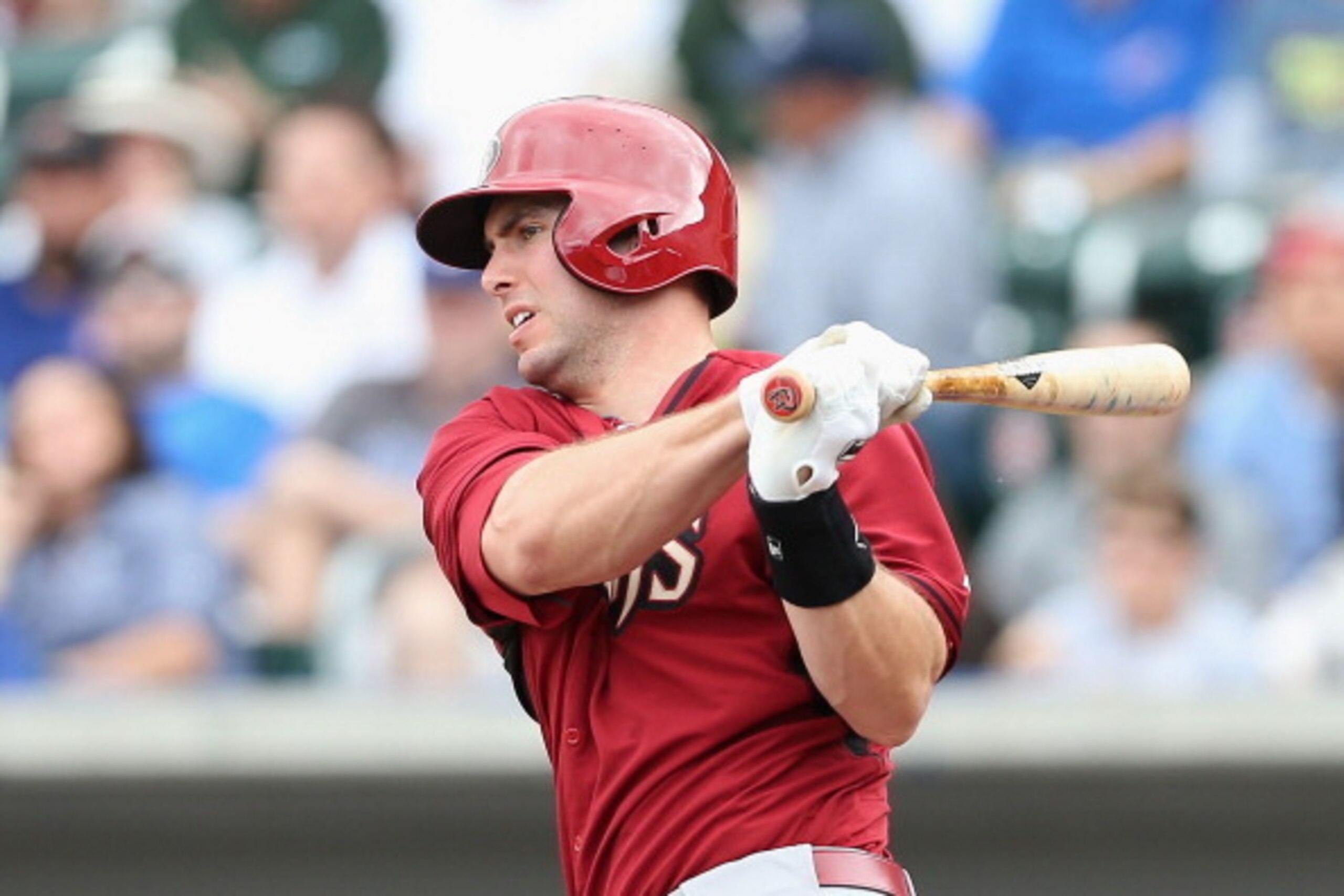 MESA, AZ - FEBRUARY 27:  Paul Goldschmidt #44 of the Arizona Diamondbacks bats against the Chicago Cubs during the spring training game at Cubs Park on February 27, 2014 in Mesa, Arizona  (Photo by Christian Petersen/Getty Images)
