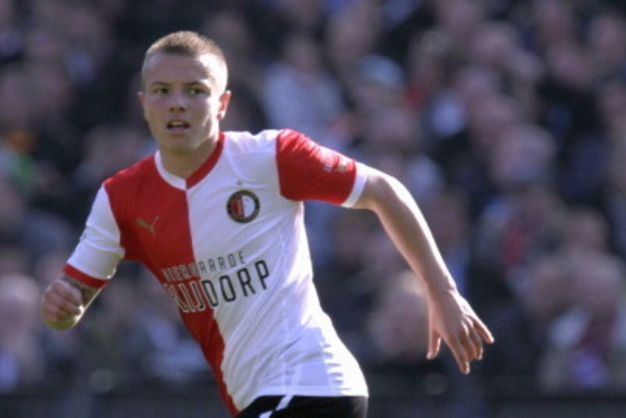 ROTTERDAM, NETHERLANDS - APRIL 21:  Jordy Clasie of Feyenoord in action during the Dutch Eredivisie match between Feyenoord and Vitesse held on April 21, 2013 at the De Kuip Stadion in Rotterdam, Netherlands. (Photo by Anoek de Groot/EuroFootball/Getty Im
