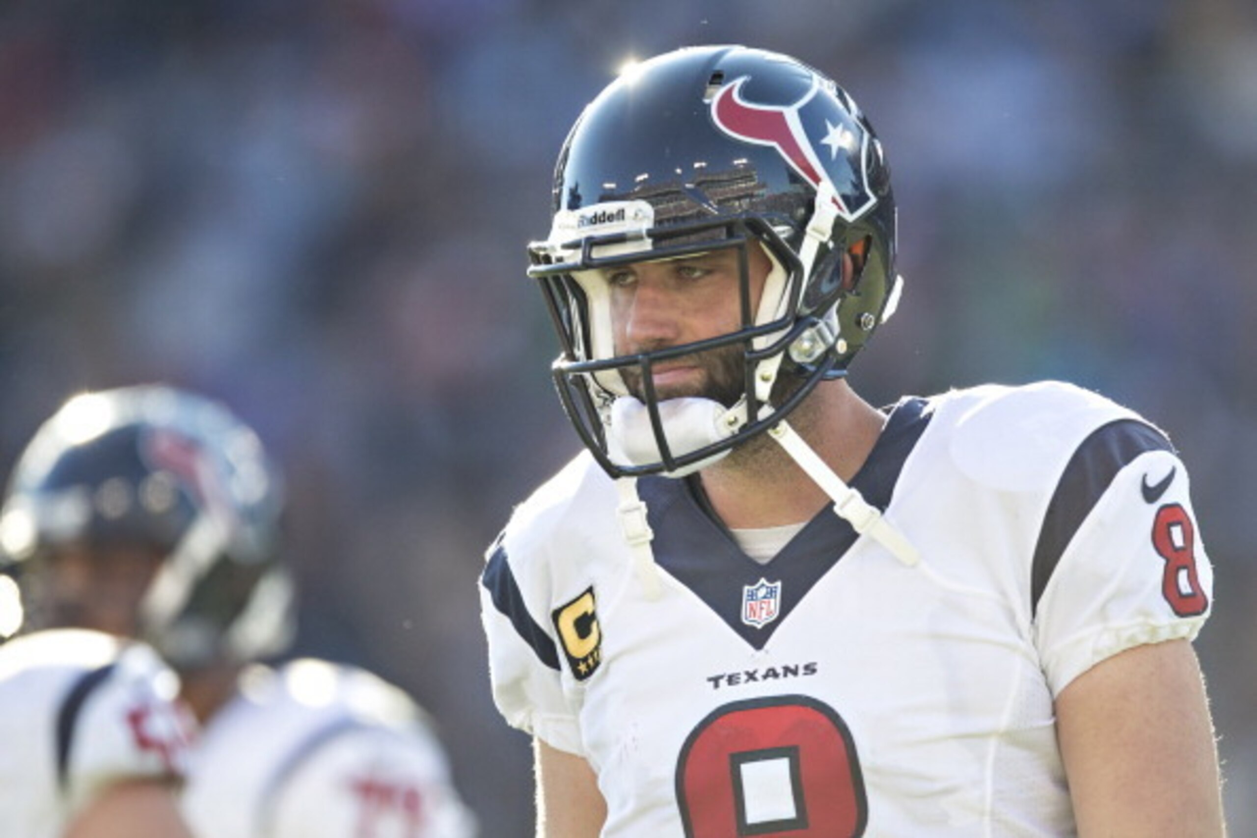 NASHVILLE, TN - DECEMBER 29:  Matt Schaub #8 of the Houston Texans walks off the field during a game against the Tennessee Titans at LP Field on December 29, 2013 in Nashville, Tennessee.  The Titans defeated the Texans 16-10.  (Photo by Wesley Hitt/Getty
