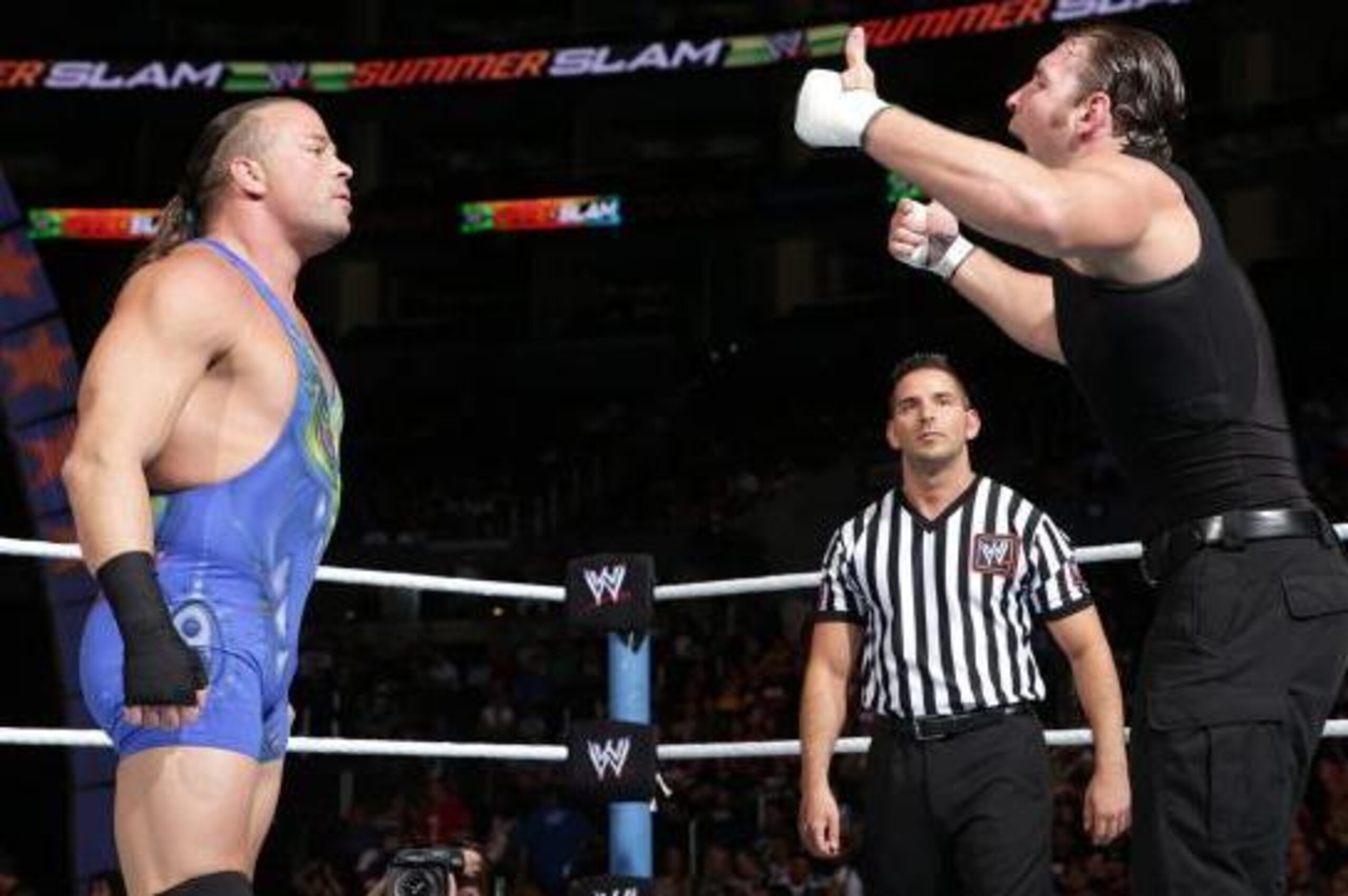 Rob Van Dam, victim of Triple H. Rob Van Dam, victim of Triple H.