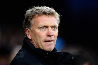 LONDON, ENGLAND - FEBRUARY 22:  David Moyes the Manchester United manager looks on prior to kickoff during the Barclays Premier League match between Crystal Palace and Manchester United at Selhurst Park on February 22, 2014 in London, England.  (Photo by 