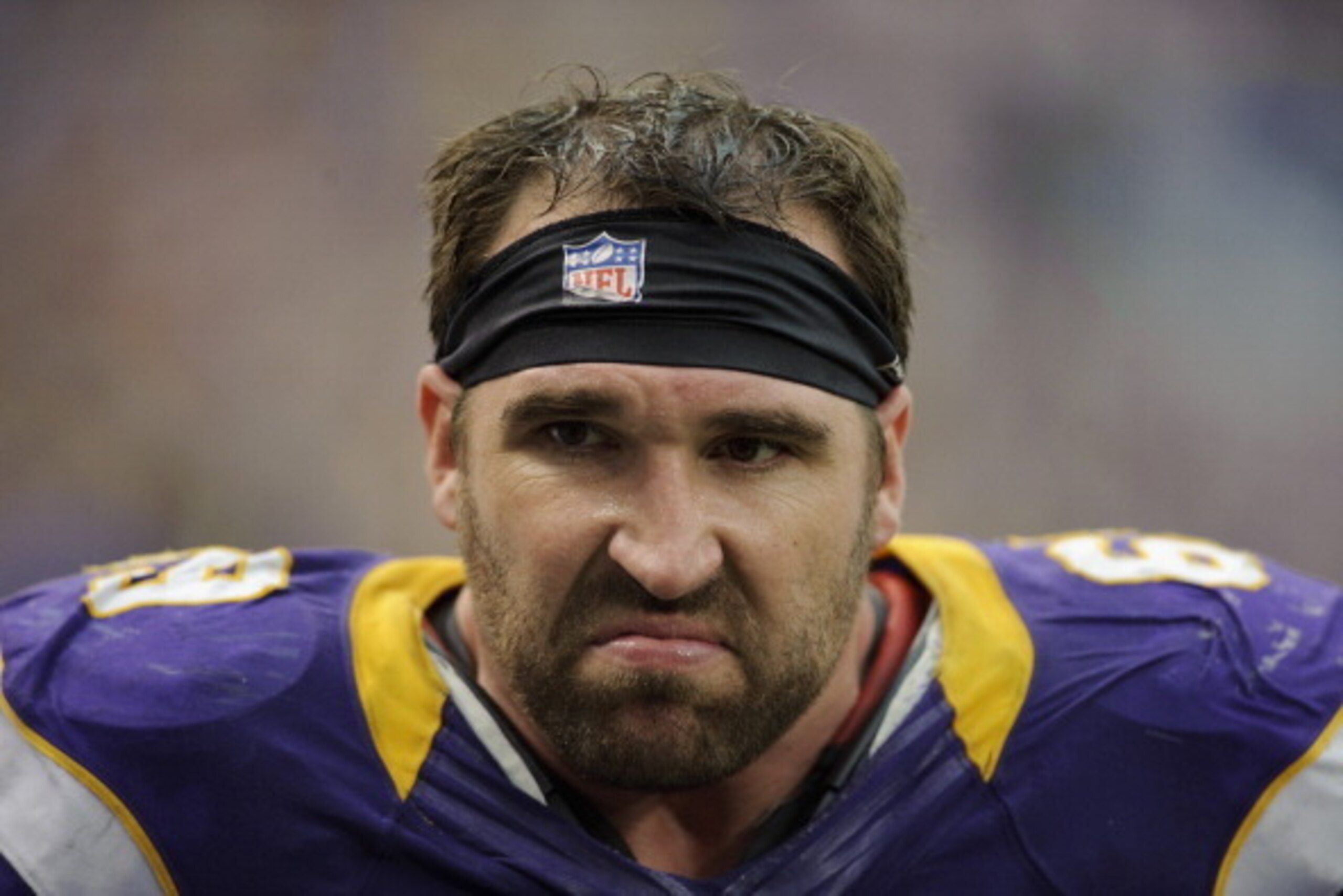 MINNEAPOLIS, MN - OCTOBER 21: Jared Allen #69 of the Minnesota Vikings looks on during the game against the Arizona Cardinals on October 21, 2012 at Mall of America Field at the Hubert H. Humphrey Metrodome in Minneapolis, Minnesota. (Photo by Hannah Fosl