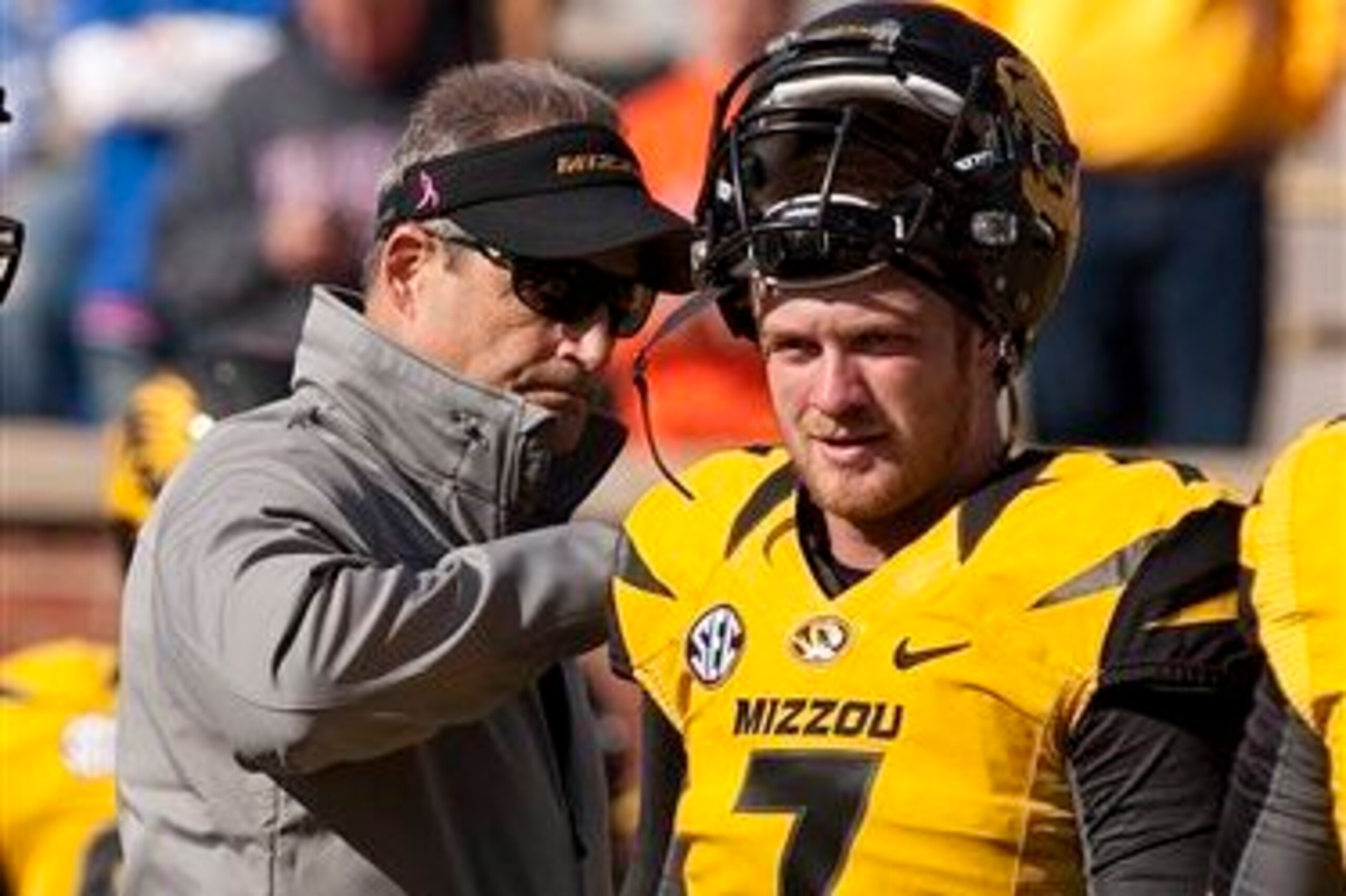 Missouri QB Maty Mauk (right) and head coach Gary Pinkel Missouri QB Maty Mauk (right) and head coach Gary Pinkel