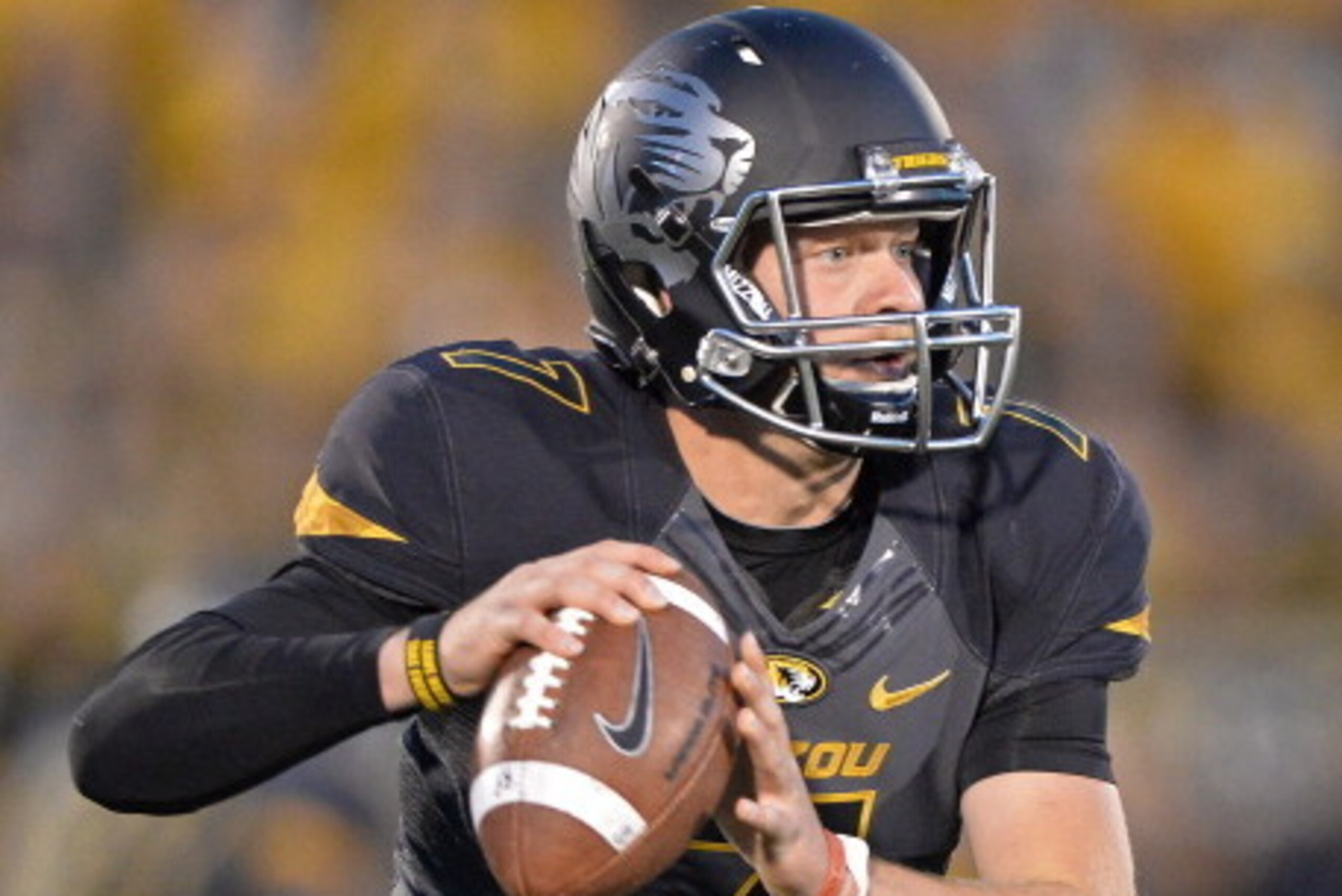 COLUMBIA, MO - OCTOBER 26: Quarterback Maty Mauk #7 of the Missouri Tigers back to pass against the South Carolina Gamecocks during the first half on October 26, 2013 at Faurot Field/Memorial Stadium in Columbia, Missouri. (Photo by Peter Aiken/Getty Im COLUMBIA, MO - OCTOBER 26: Quarterback Maty Mauk #7 of the Missouri Tigers back to pass against the South Carolina Gamecocks during the first half on October 26, 2013 at Faurot Field/Memorial Stadium in Columbia, Missouri. (Photo by Peter Aiken/Getty Im