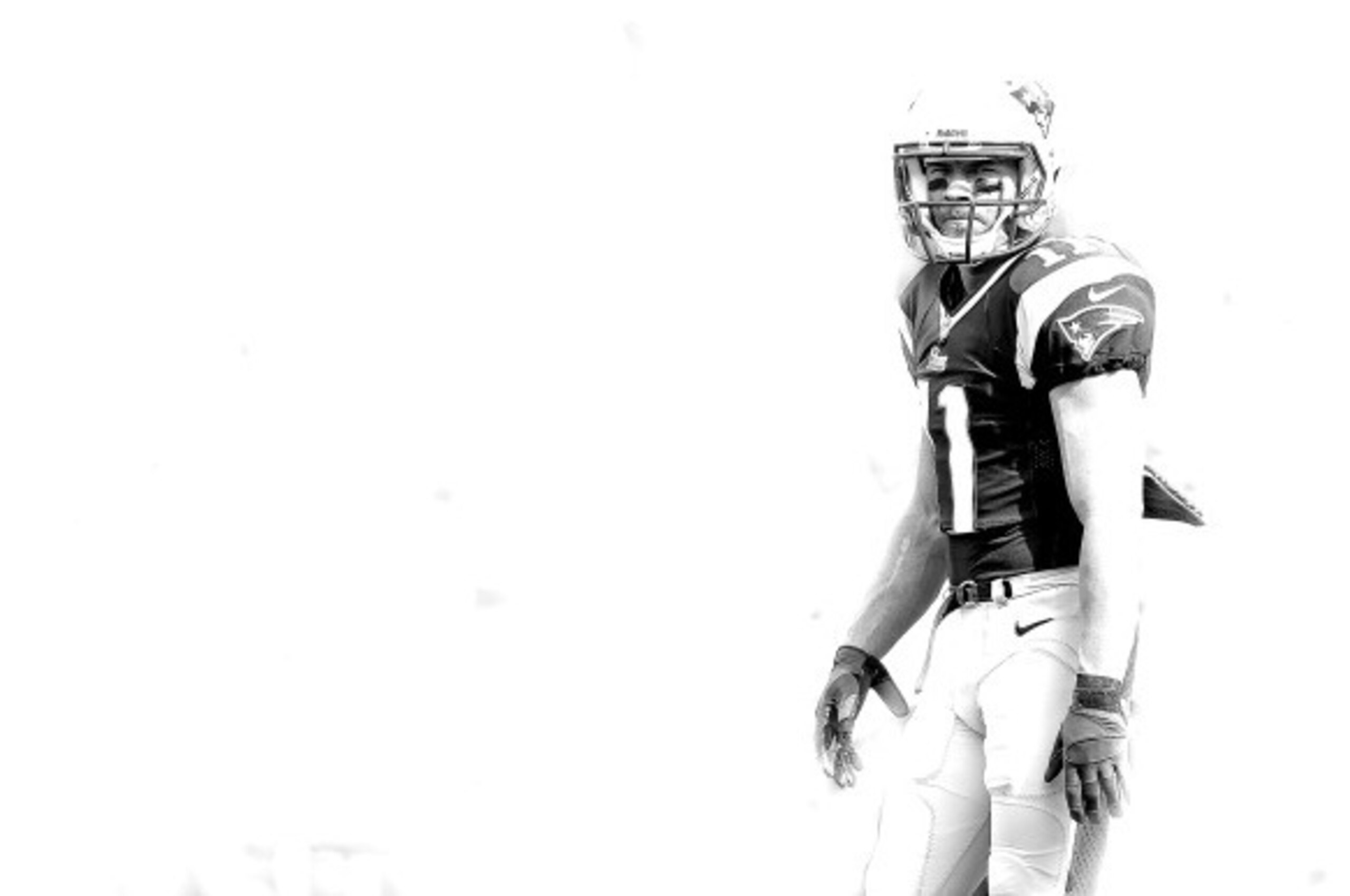 MIAMI GARDENS, FL - DECEMBER 15:  (EDITORS NOTE: Image has been converted to black and white.)
Julian Edelman #11 of the New England Patriots warms up during a game against the Miami Dolphins at Sun Life Stadium on December 15, 2013 in Miami Gardens, Flor