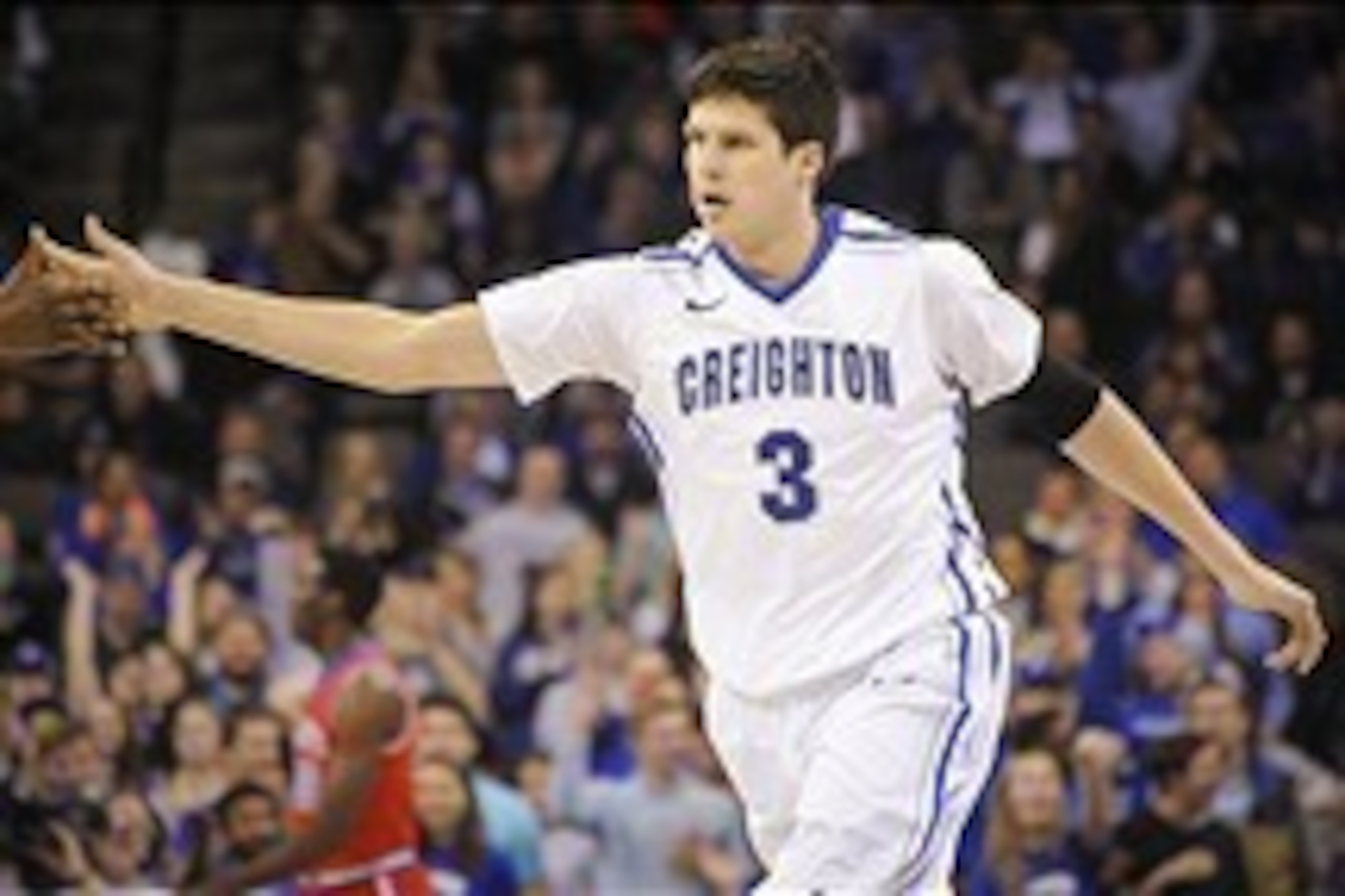 Jan 28, 2014; Omaha, NE, USA; Creighton Bluejays forward Doug McDermott (3) during their NCAA mens basketball game against the St. John's Red Storm at the CenturyLink Center. Mandatory Credit: Dave Weaver-USA TODAY Sports