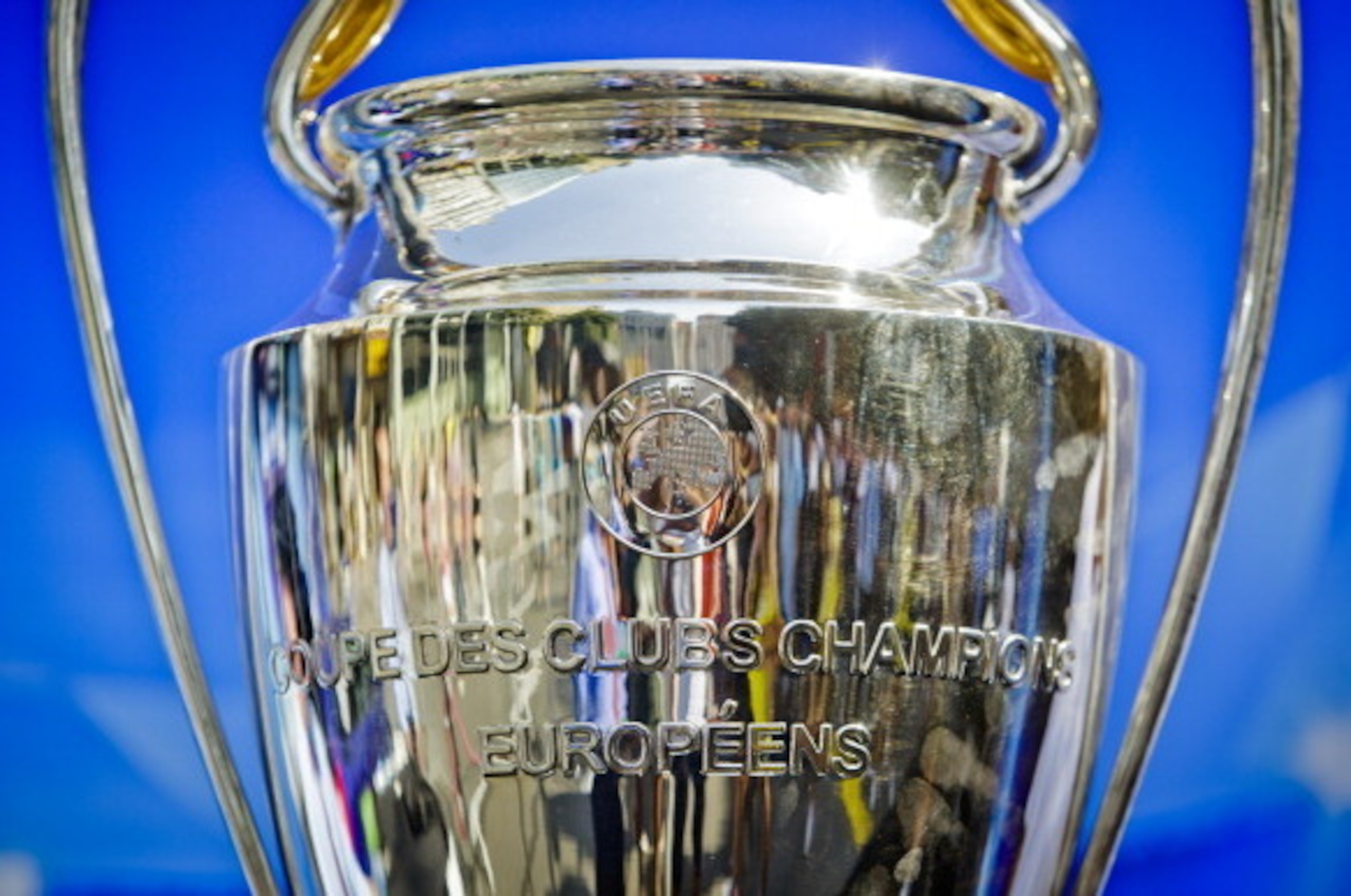PRAGUE, CZECH REPUBLIC - AUGUST 03:  The UEFA Champions League trophy is seen displayed during the UEFA Trophy Display Event on August 3, 2013 in Prague, Czech Republic.  (Photo by Matej Divizna/Getty Images for UEFA)