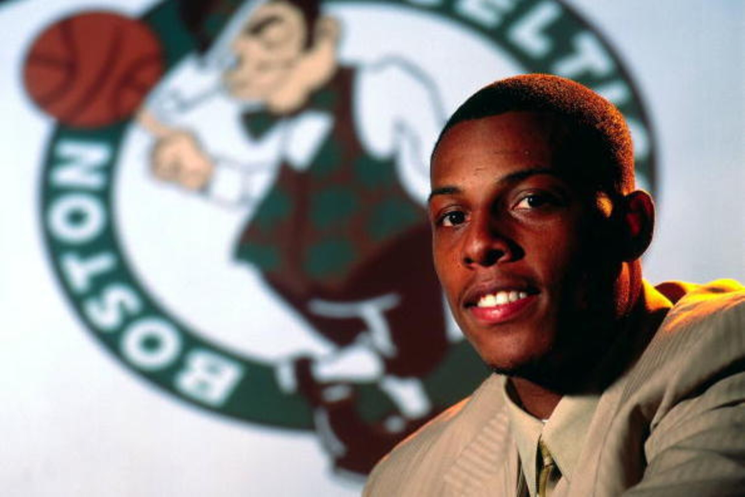NEW YORK - 1998:  Paul Pierce poses for a photo after being selected by the Boston Celtics at the 1998 NBA Draft in New York, New York. NOTE TO USER: User expressly acknowledges that, by downloading and or using this photograph, User is consenting to the 
