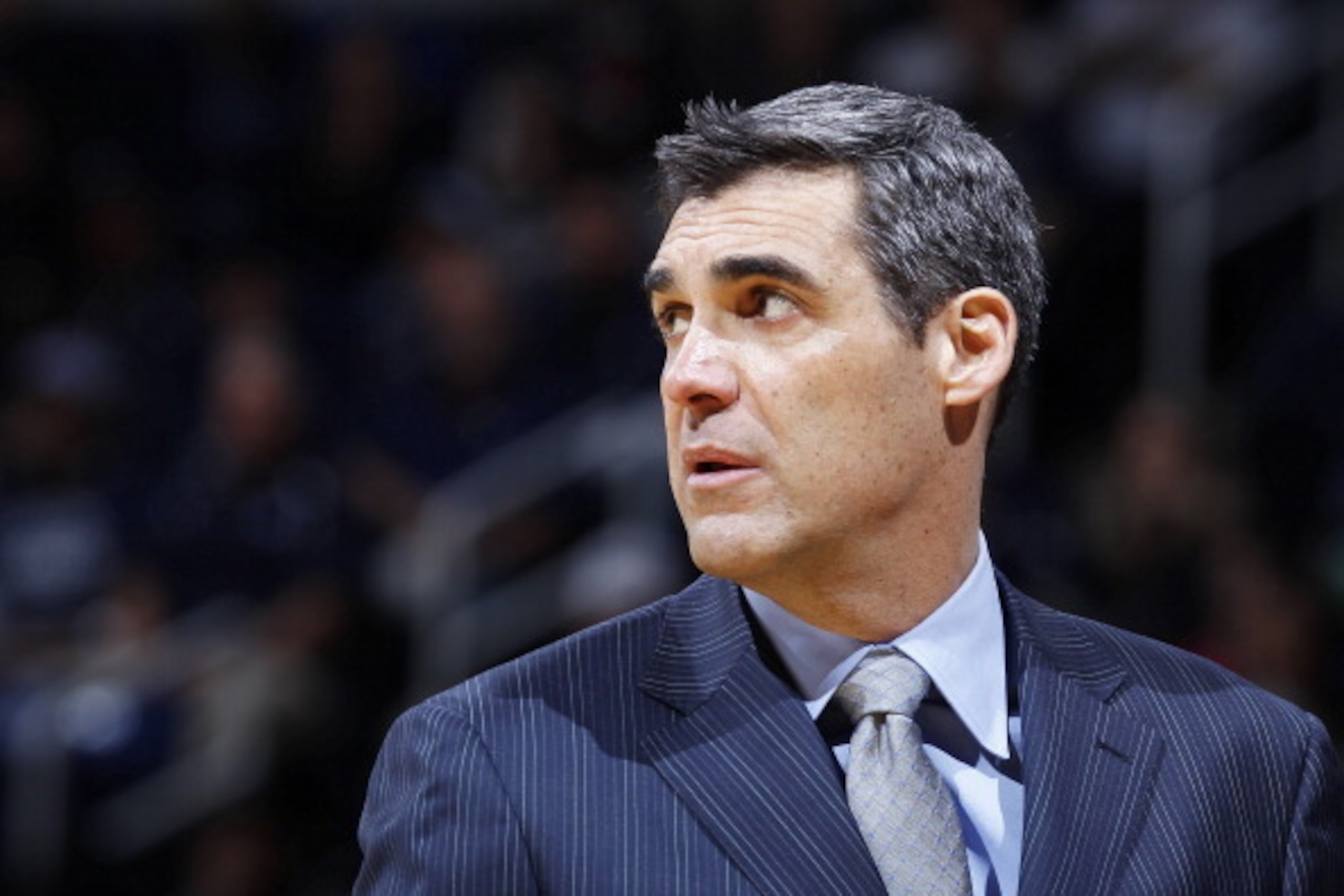 CINCINNATI, OH - MARCH 6: Head coach Jay Wright of the Villanova Wildcats looks on during the game against the Xavier Musketeers at Cintas Center on March 6, 2014 in Cincinnati, Ohio. Villanova defeated Xavier 77-70. (Photo by Joe Robbins/Getty Images) CINCINNATI, OH - MARCH 6: Head coach Jay Wright of the Villanova Wildcats looks on during the game against the Xavier Musketeers at Cintas Center on March 6, 2014 in Cincinnati, Ohio. Villanova defeated Xavier 77-70. (Photo by Joe Robbins/Getty Images)