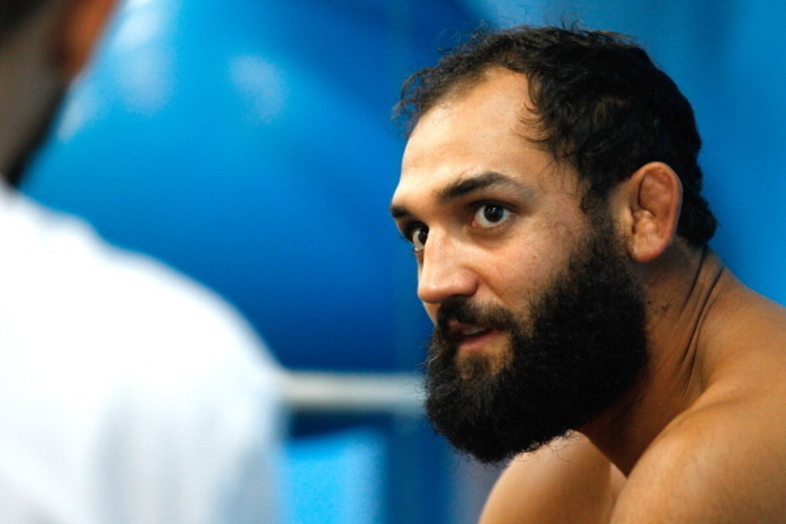 PANTEGO, TX - OCTOBER 28:  Mixed martial arts fighter Johny Hendricks looks on during a workout at Velociti Fitness on October 28, 2013 in Pantego, Texas.  (Photo by Sarah Glenn/Getty Images)