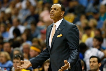 MEMPHIS, TN - MAY 27:  Head coach Lionel Hollins of the Memphis Grizzlies reacts in the first half while taking on the San Antonio Spurs during Game Four of the Western Conference Finals of the 2013 NBA Playoffs at the FedExForum on May 27, 2013 in Memphi