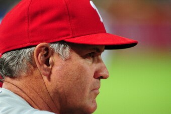 ATLANTA, GA - SEPTEMBER 26:  Manager Ryne Sandberg #23 of the Philadelphia Phillies watches the action against the Atlanta Braves at Turner Field on September 26, 2013 in Atlanta, Georgia. (Photo by Scott Cunningham/Getty Images)