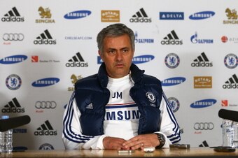 LONDON, ENGLAND - MARCH 07: Manager Jose Mourinho of Chelsea talks to the media during a press conference at Stamford Bridge on March 7, 2014 in London, England. (Photo by Paul Gilham/Getty Images) LONDON, ENGLAND - MARCH 07: Manager Jose Mourinho of Chelsea talks to the media during a press conference at Stamford Bridge on March 7, 2014 in London, England. (Photo by Paul Gilham/Getty Images)