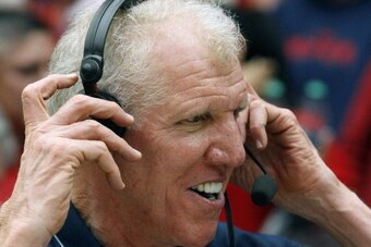 TUCSON, AZ - FEBRUARY 06:  ESPN basketball anylist Bill Walton smiles before the start of a college basketball game between the Oregon Ducks and Arizona Wildcats at McKale Center on February 6, 2014 in Tucson, Arizona.  (Photo by Ralph Freso/Getty Images)