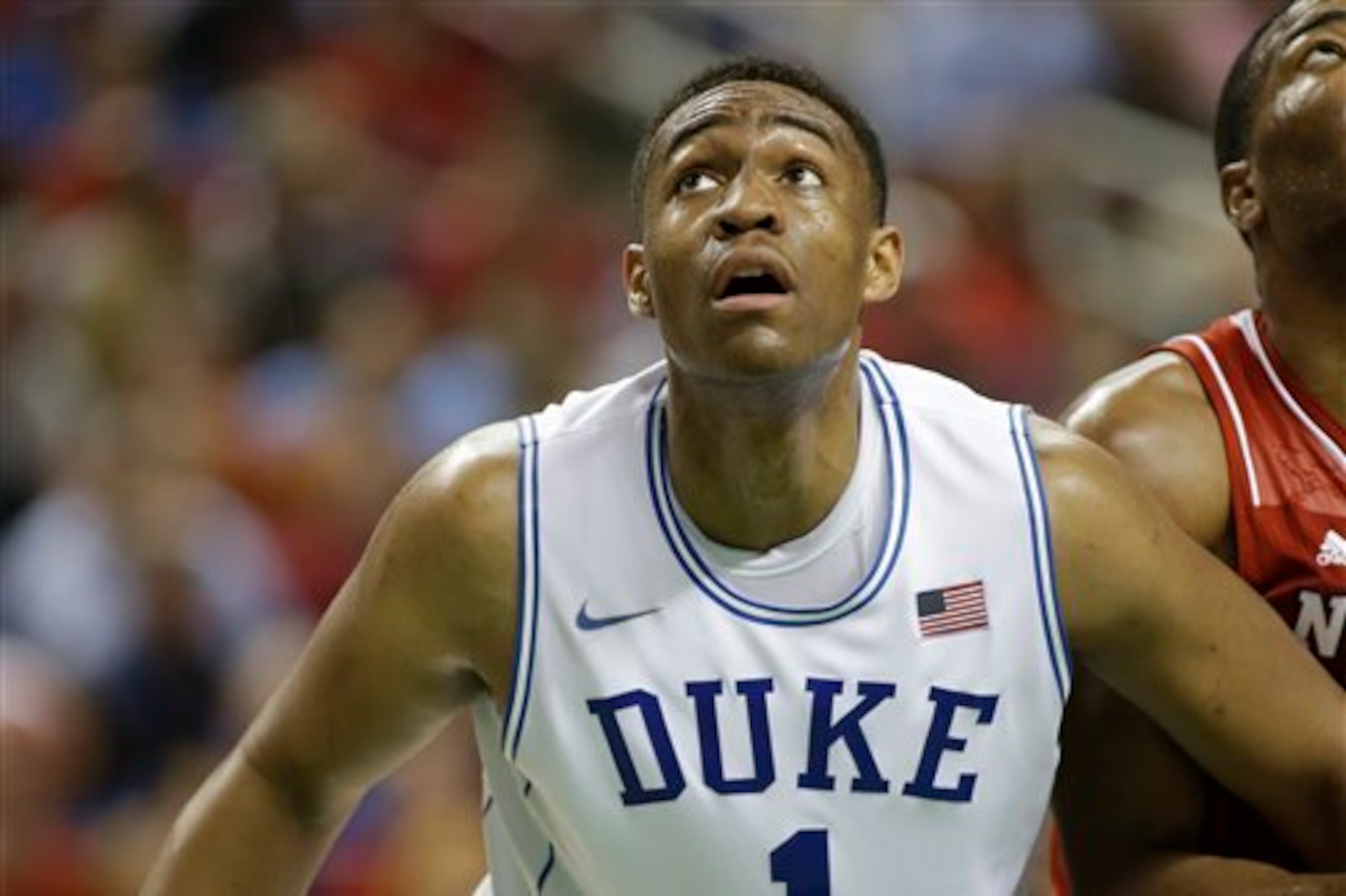 Duke's Jabari Parker (1) looks up for a rebound against North Carolina State during the first half of an NCAA college basketball game in the semifinals of the Atlantic Coast Conference tournament in Greensboro, N.C., Saturday, March 15, 2014. (AP Photo/Bo Duke's Jabari Parker (1) looks up for a rebound against North Carolina State during the first half of an NCAA college basketball game in the semifinals of the Atlantic Coast Conference tournament in Greensboro, N.C., Saturday, March 15, 2014. (AP Photo/Bo