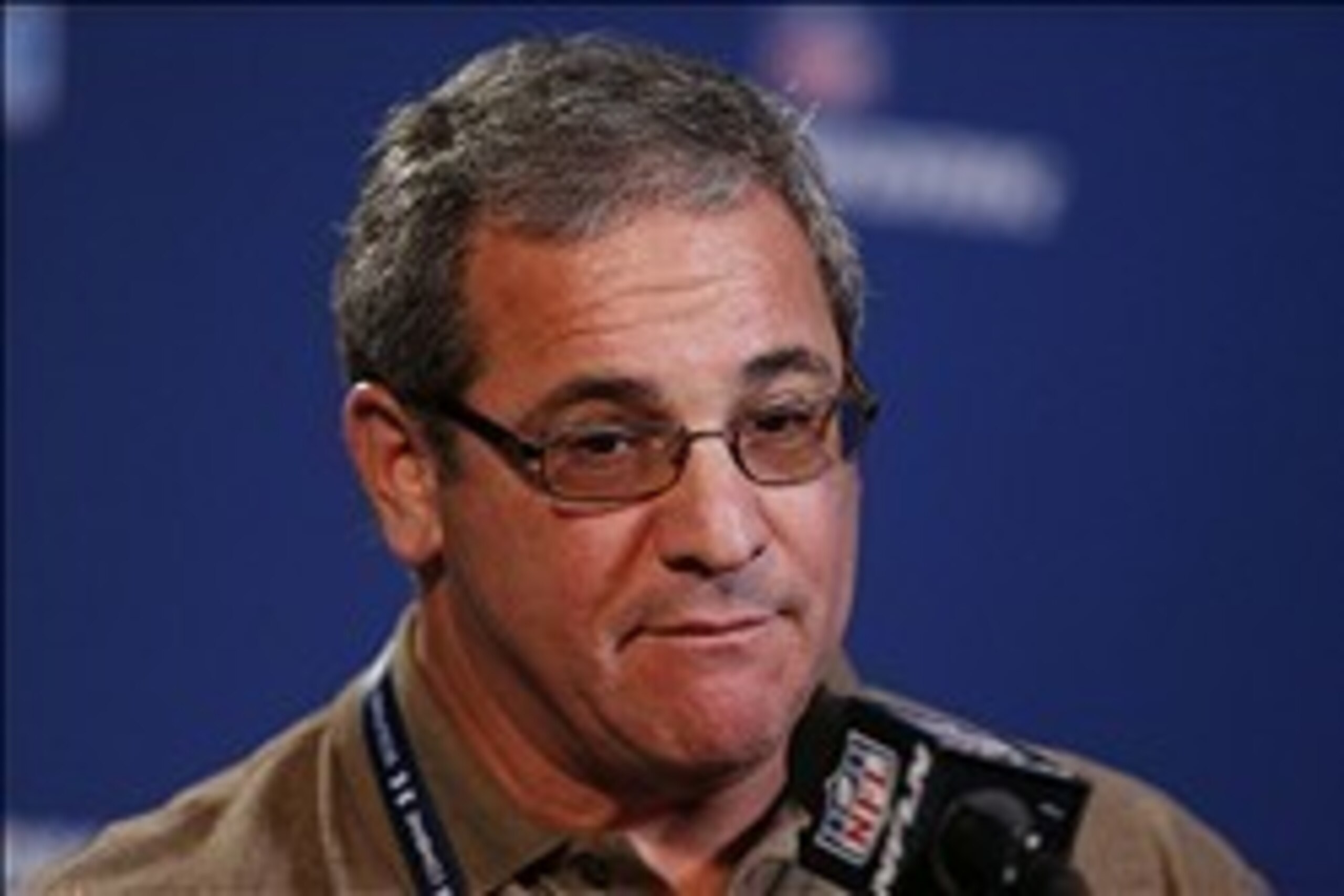 Feb 20, 2014; Indianapolis, IN, USA; Carolina Panthers general manager Dave Gettleman speaks during a press conference during the 2014 NFL Combine at Lucas Oil Stadium. Mandatory Credit: Brian Spurlock-USA TODAY Sports
