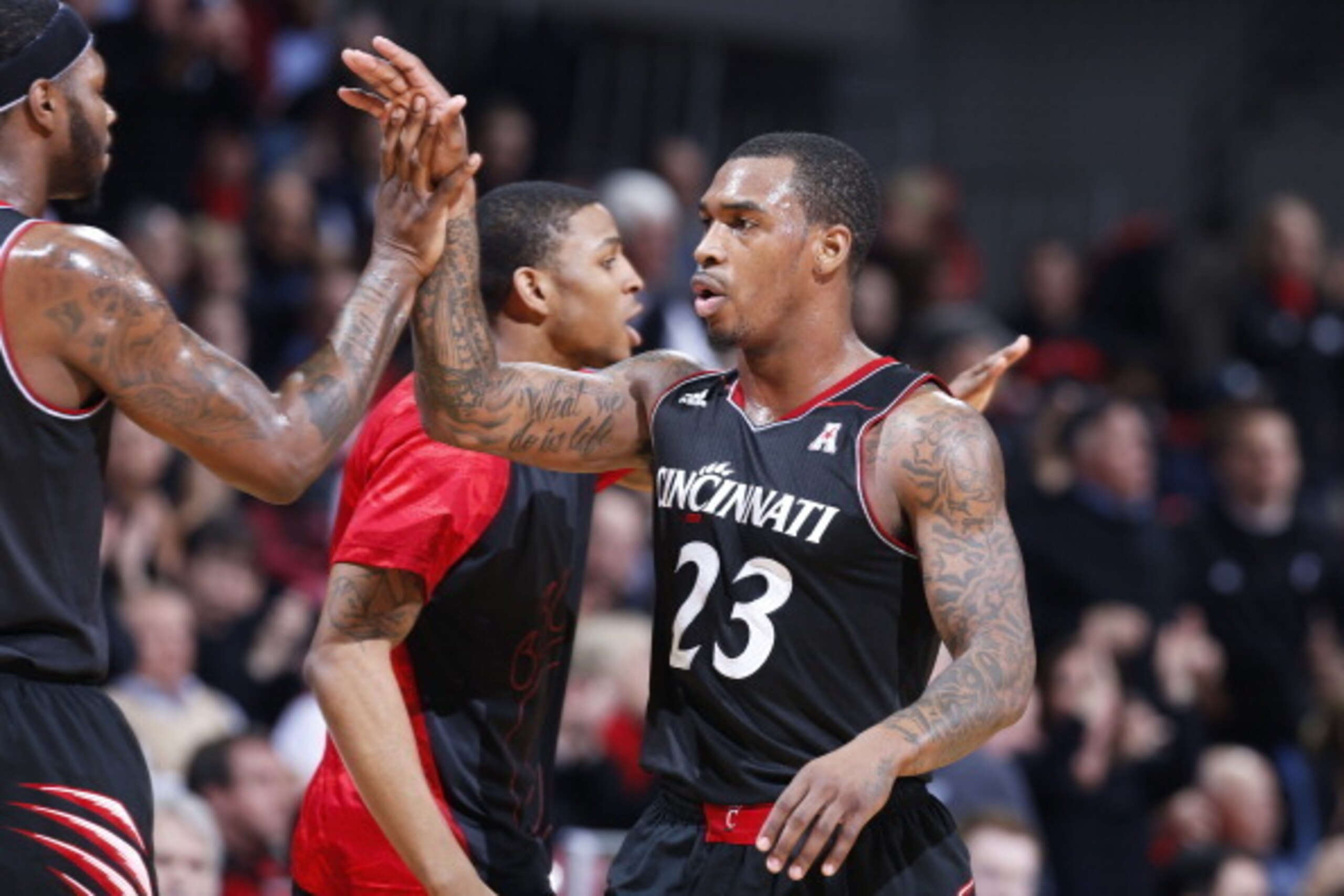 CINCINNATI, OH - FEBRUARY 6: Sean Kilpatrick #23 of the Cincinnati Bearcats celebrates during the game against the Connecticut Huskies at Fifth Third Arena on February 6, 2014 in Cincinnati, Ohio. Cincinnati won its 15th straight game, 63-58 over the Hus CINCINNATI, OH - FEBRUARY 6: Sean Kilpatrick #23 of the Cincinnati Bearcats celebrates during the game against the Connecticut Huskies at Fifth Third Arena on February 6, 2014 in Cincinnati, Ohio. Cincinnati won its 15th straight game, 63-58 over the Hus