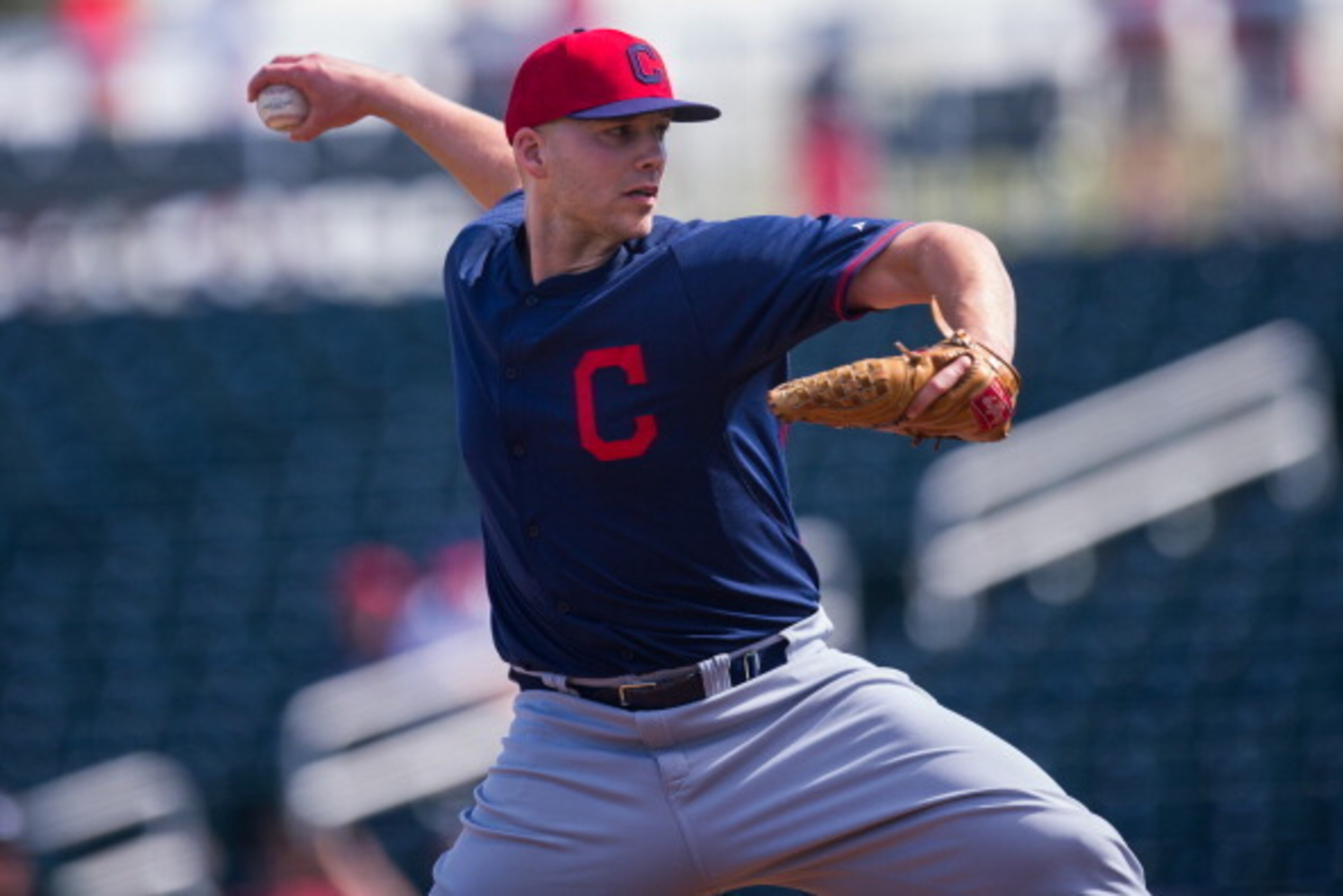 GOODYEAR, AZ - FEBRUARY 27:  Justin Masterson #63 of the Cleveland Indians pitches during a spring training game against the Cincinnati Reds at Goodyear Ballpark on February 27, 2014 in Goodyear, Arizona. (Photo by Rob Tringali/Getty Images)