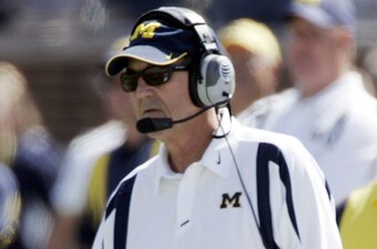 Lloyd Carr during the 2007 Appalachian State game