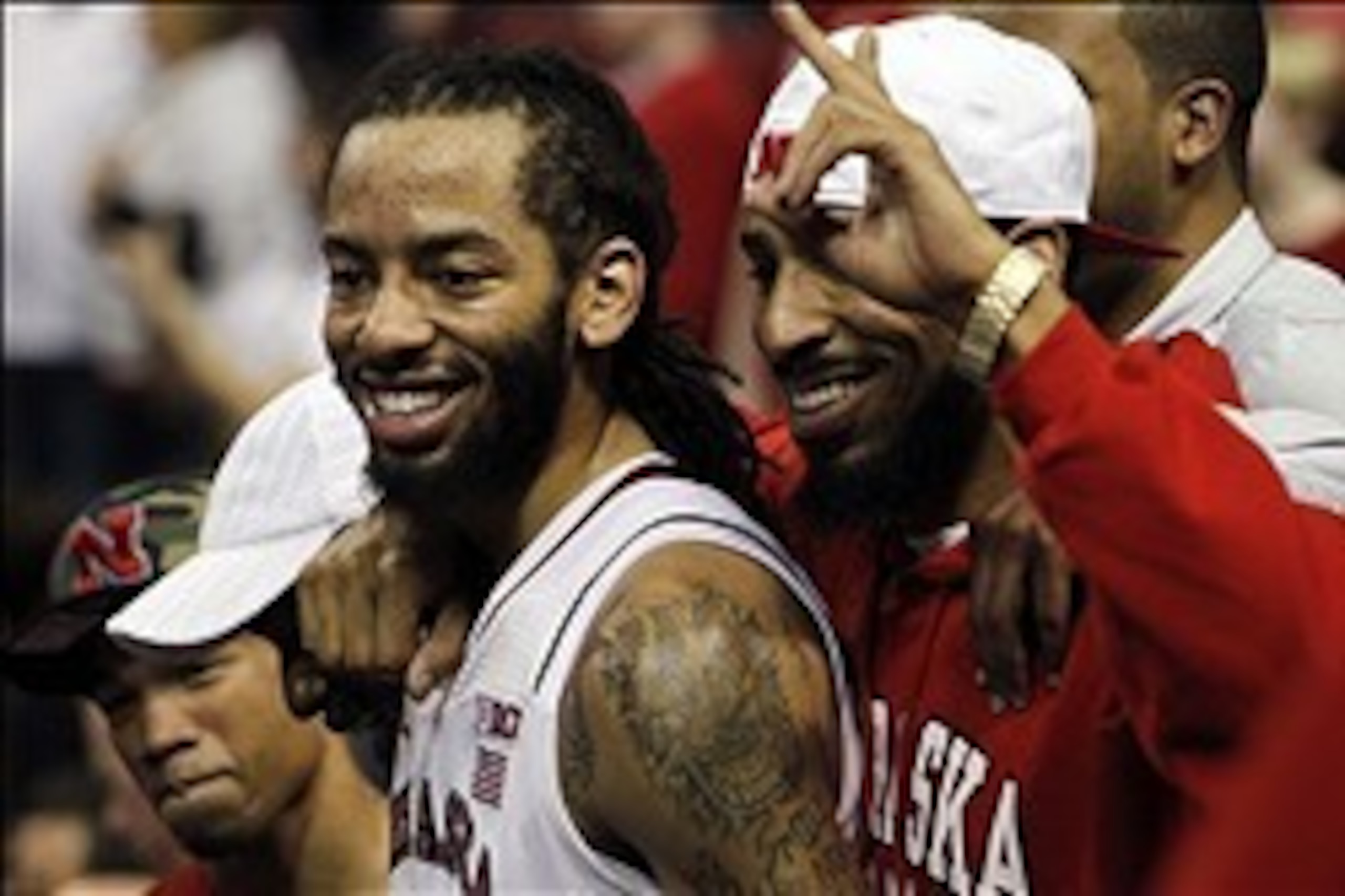 Mar 9, 2014; Lincoln, NE, USA; Nebraska Cornhuskers guard Terran Petteway (5) celebrates with the crowd after defeating the Wisconsin Badgers at Pinnacle Bank Arena. Nebraska won 77-68. Mandatory Credit: Bruce Thorson-USA TODAY Sports