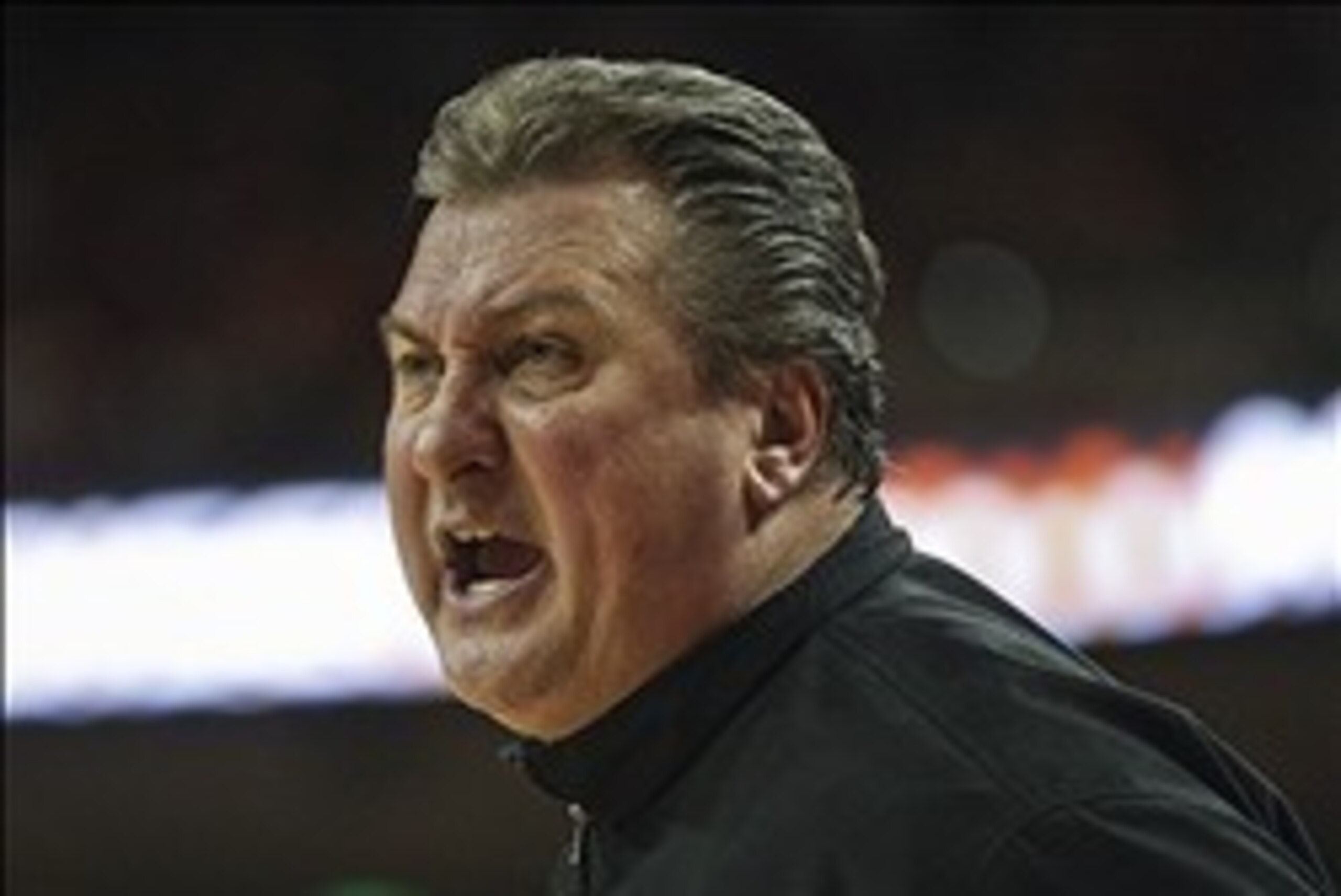 Feb 15, 2014; Austin, TX, USA;  West Virginia Mountaineers head coach Bob Huggins shouts during the second half against the Texas Longhorns at Frank Erwin Special Events Center. The Longhorns defeated the Mountaineers 88-71. Mandatory Credit: Troy Taormin