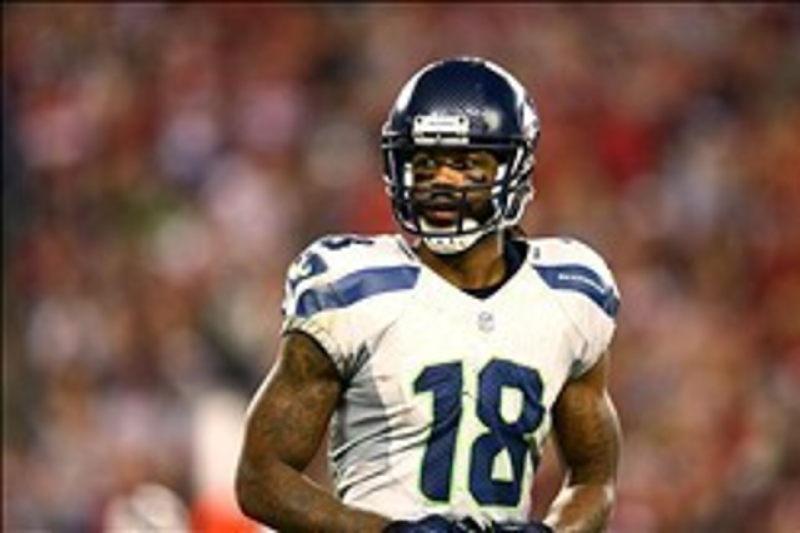 Oct 17, 2013; Phoenix, AZ, USA; Seattle Seahawks wide receiver Sidney Rice (18) against the Arizona Cardinals at University of Phoenix Stadium. Mandatory Credit: Mark J. Rebilas-USA TODAY Sports