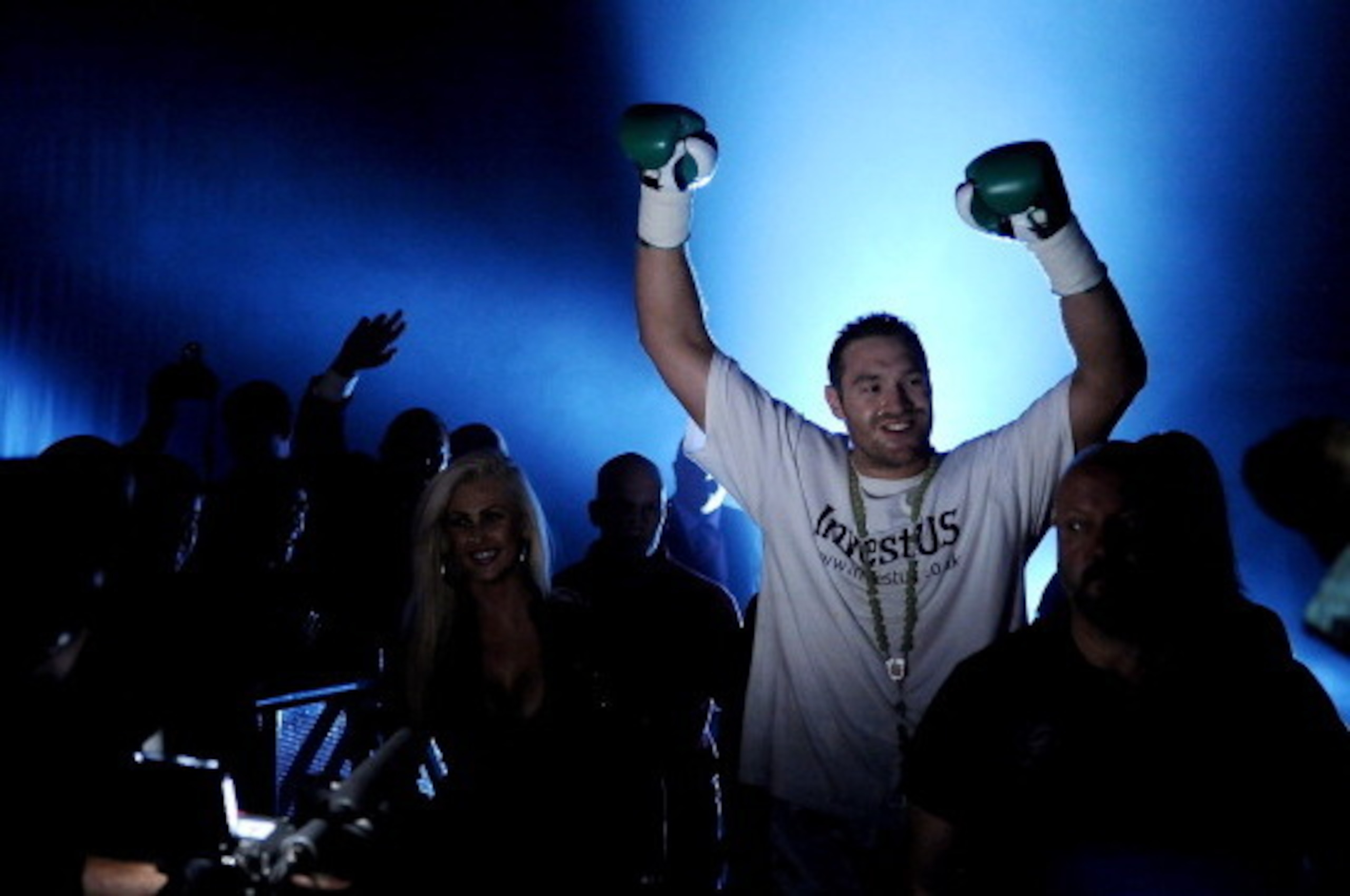 LONDON, ENGLAND - JULY 23:  Tyson Fury enters the ring during the British & Commonwealth Heavyweight Title Fight between Dereck Chisora and Tyson Fury at Wembley Arena on July 23, 2011 in London, England.  (Photo by Christopher Lee/Getty Images)