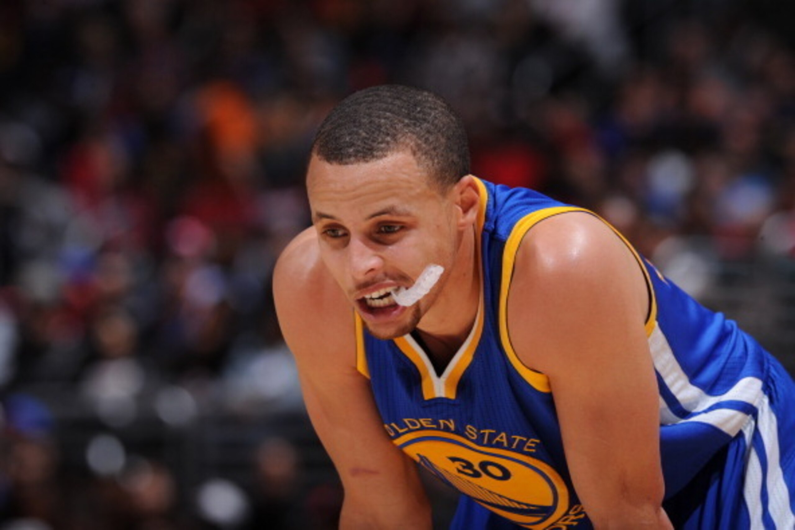 LOS ANGELES, CA - MARCH 12: Stephen Curry #30 of the Golden State Warriors stands on the court during a game against the Los Angeles Clippers at Staples Center on March 12, 2014 in Los Angeles, California. NOTE TO USER: User expressly acknowledges and agr