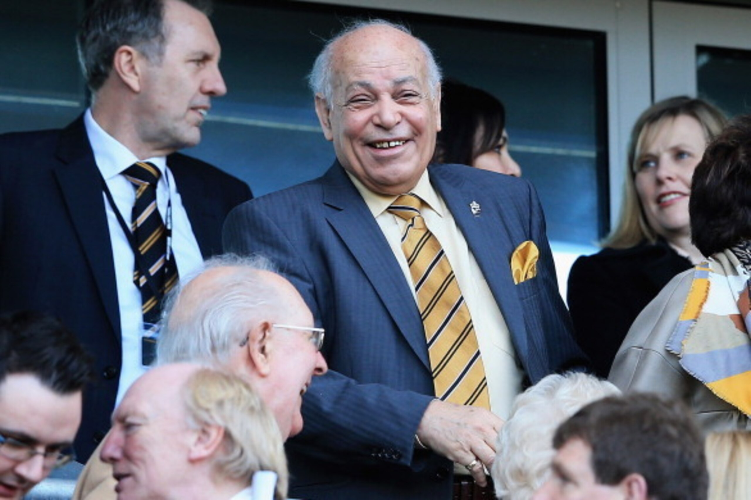 HULL, ENGLAND - MARCH 09:  Assem Allam, the owner of Hull City looks on during the FA Cup Quarter Final match between Hull City and Sunderland at KC Stadium on March 9, 2014 in Hull, England.  (Photo by Matthew Lewis/Getty Images)