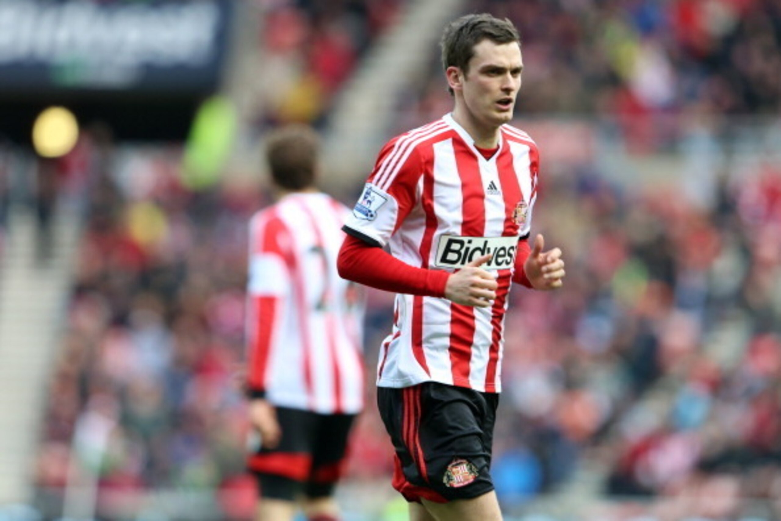 SUNDERLAND, UNITED KINGDOM - MARCH 15: Adam Johnson of Sunderland during the Barclays Premier League match between Sunderland and Crystal Palace at The Stadium of Light on March 15, 2014 in Sunderland, England. (Photo by Ian Horrocks/Getty Images)
