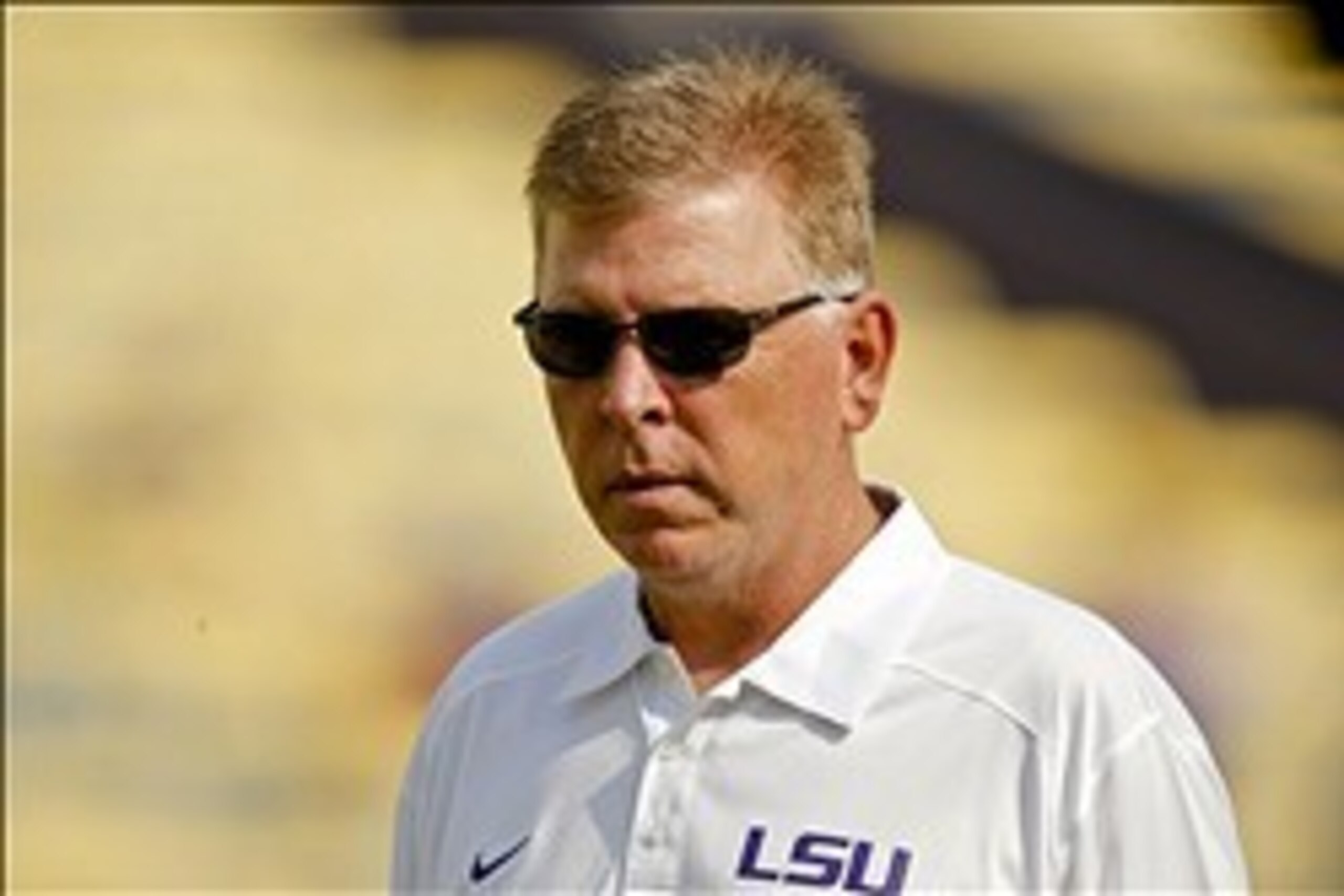 Sep 14, 2013; Baton Rouge, LA, USA; LSU Tigers offensive coordinator Cam Cameron during warm ups before game against the Kent State Golden Flashes at Tiger Stadium. Mandatory Credit: Derick E. Hingle-USA TODAY Sports