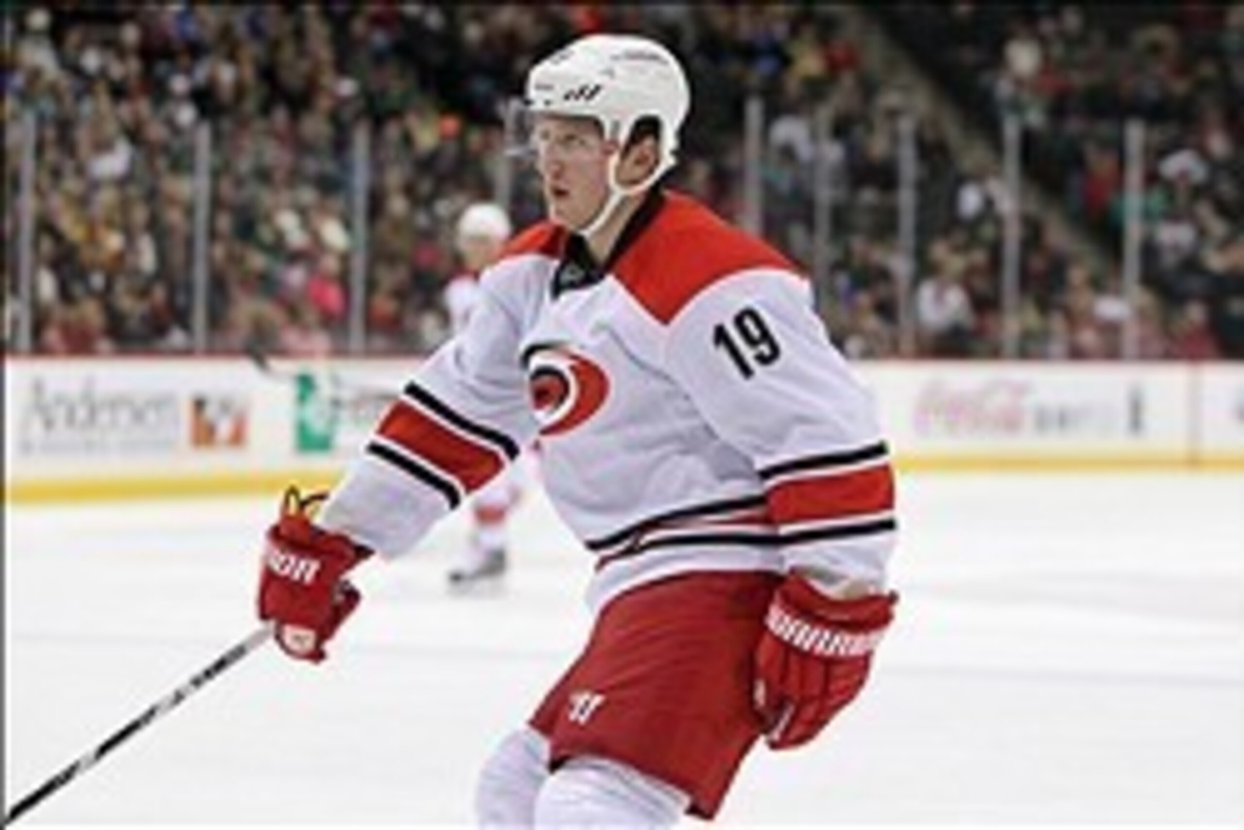 Oct 24, 2013; Saint Paul, MN, USA; Carolina Hurricanes forward Jiri Tlusty (19) against the Minnesota Wild at Xcel Energy Center. The Wild defeated the Hurricanes 3-1. Mandatory Credit: Brace Hemmelgarn-USA TODAY Sports