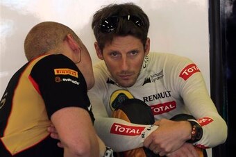 Grosjean and Maldonado spent a lot of free practice waiting to get on track.
