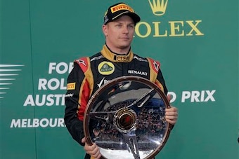 Happier days: Raikkonen won the 2013 Australian GP for Lotus.