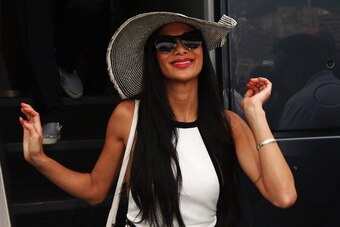 MONTE CARLO, MONACO - MAY 27:  Nicole Scherzinger of the Pussycat Dolls, girlfriend of Lewis Hamilton of Great Britain and McLaren Mercedes arrives in the paddock before the Monaco Formula One Grand Prix at the Circuit de Monaco on May 27, 2012 in Monte C
