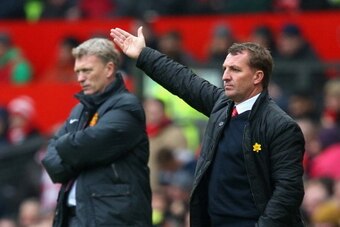 MANCHESTER, ENGLAND - MARCH 16:  Liverpool Manager Brendan Rodgers gestures during the Barclays Premier League match between Manchester United and Liverpool at Old Trafford on March 16, 2014 in Manchester, England.  (Photo by Alex Livesey/Getty Images)