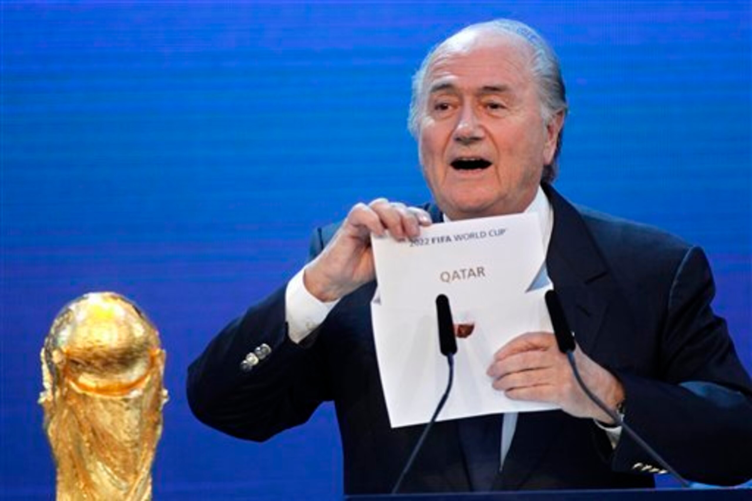 Qatar was awarded the 2022 World Cup in December 2010.