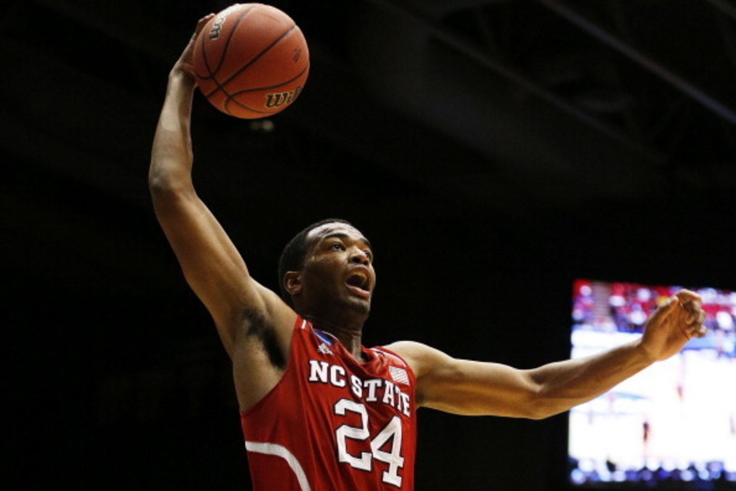 DAYTON, OH - MARCH 18: T.J. Warren #24 of the North Carolina State Wolfpack dunks against the Xavier Musketeers in the second half during the first round of the 2014 NCAA Men's Basketball Tournament at at University of Dayton Arena on March 18, 2014 in D DAYTON, OH - MARCH 18: T.J. Warren #24 of the North Carolina State Wolfpack dunks against the Xavier Musketeers in the second half during the first round of the 2014 NCAA Men's Basketball Tournament at at University of Dayton Arena on March 18, 2014 in D